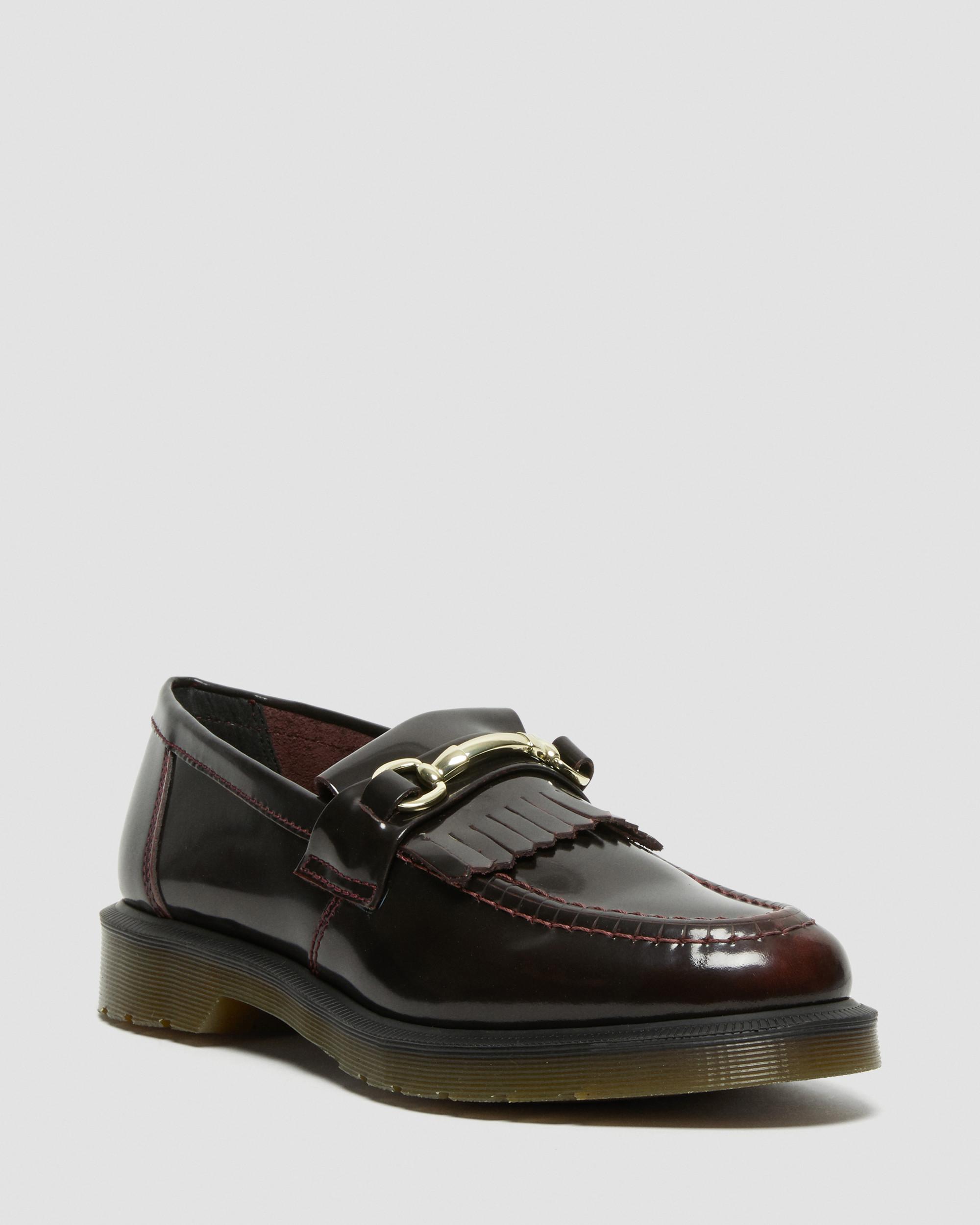 Adrian Snaffle Smooth Leather Kiltie Loafers in Cherry Red
