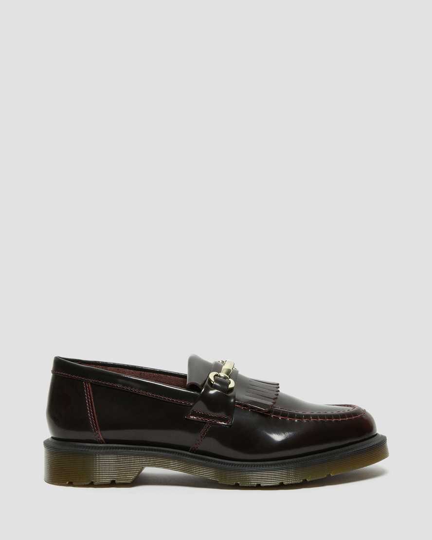 Shop Dr. Martens' Adrian Snaffle Smooth Leather Kiltie Loafers In Red