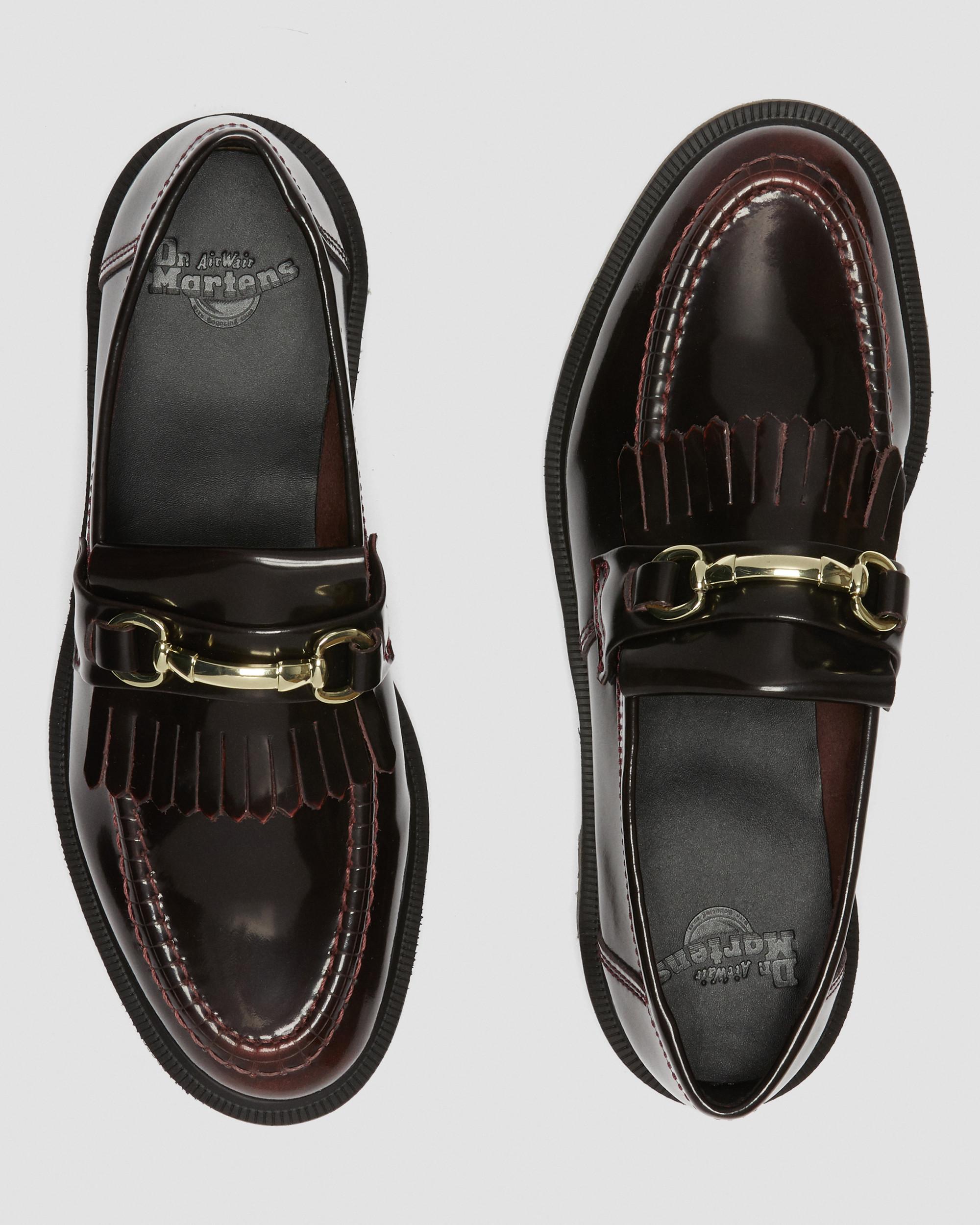 Adrian Snaffle Smooth Leather Kiltie Loafers in Cherry Red | Dr
