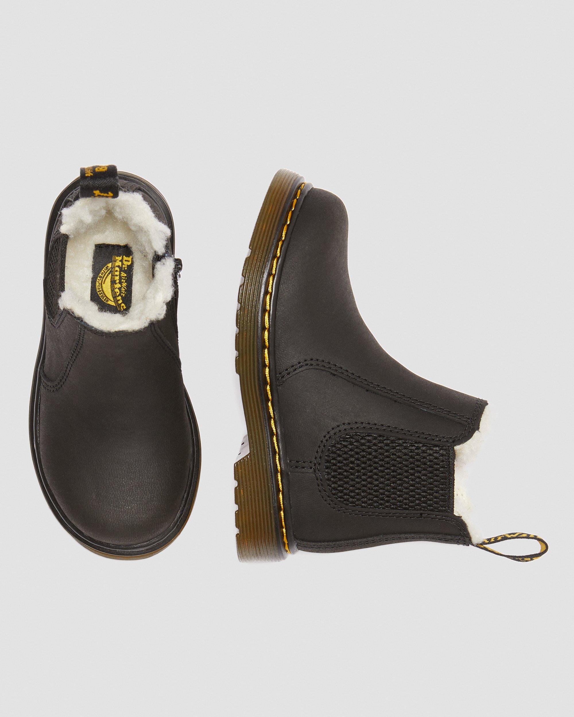 DR MARTENS Toddler Fur-Lined 2976 Leonore Chelsea Boots