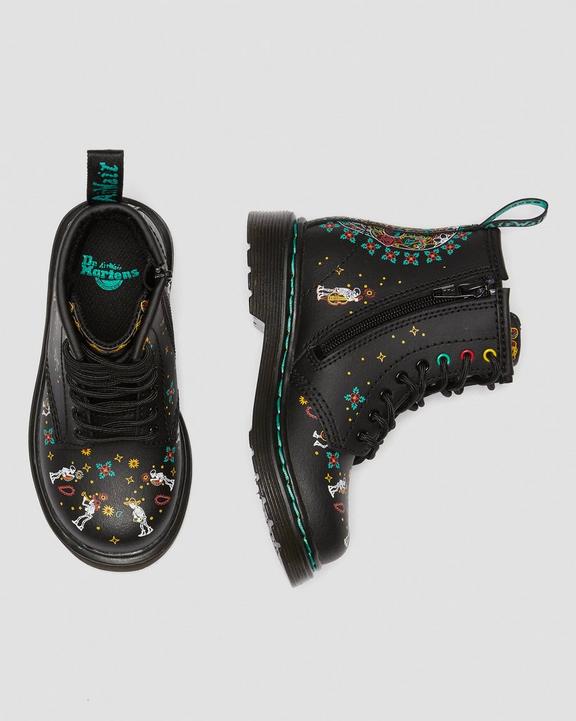 1460 SKULL TODDLER LEATHER ANKLE BOOTS in Multi | Dr. Martens