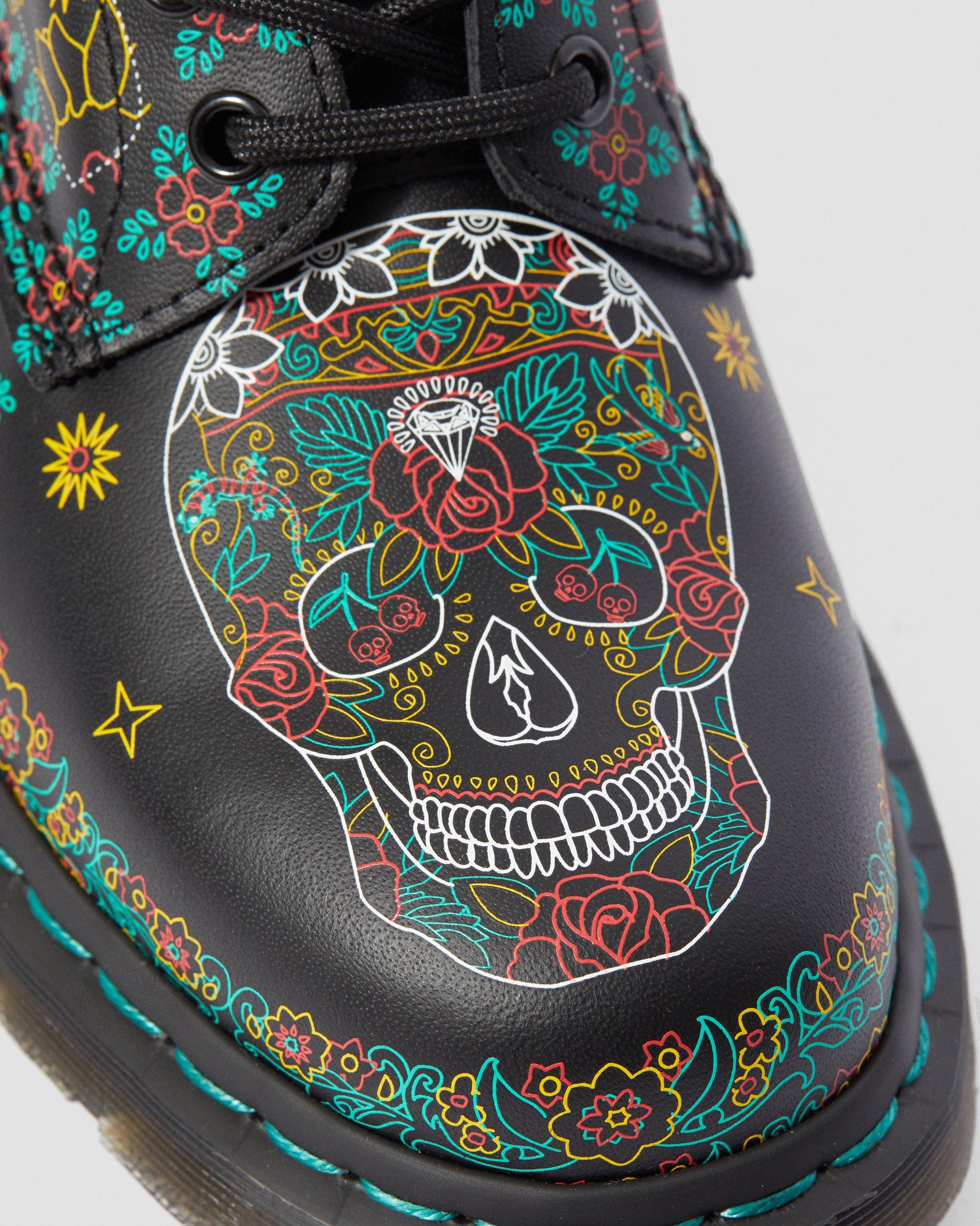 1460 SKULL LEATHER ANKLE BOOTS in Multicolore