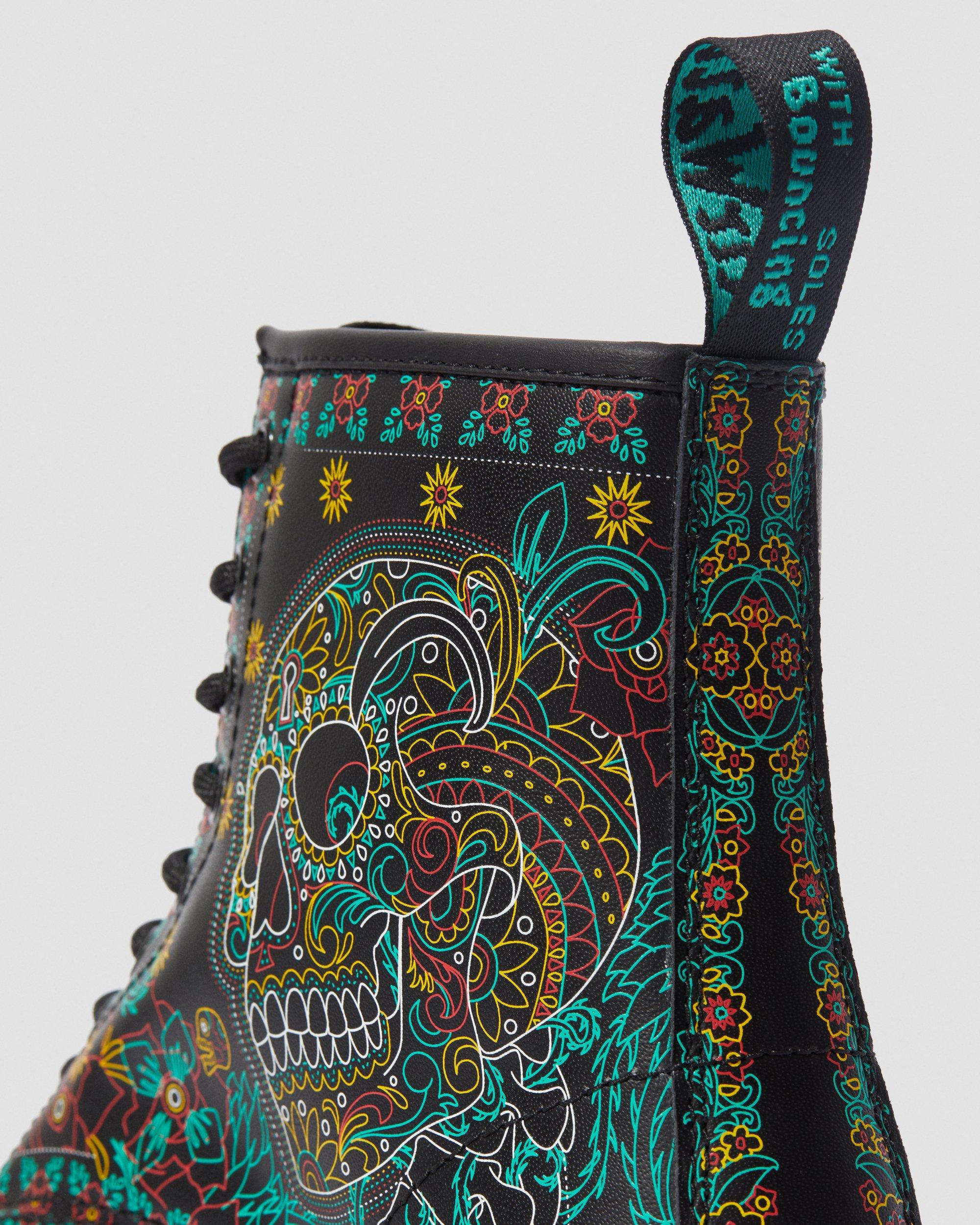 1460 SKULL LEATHER ANKLE BOOTS in Multicolore