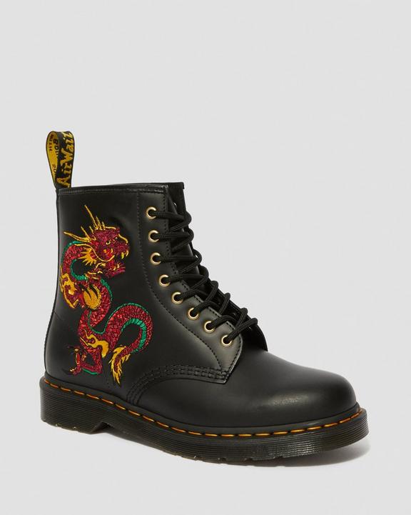 1460 Leather Dragon Embroidered Lace Up Boots Dr. Martens
