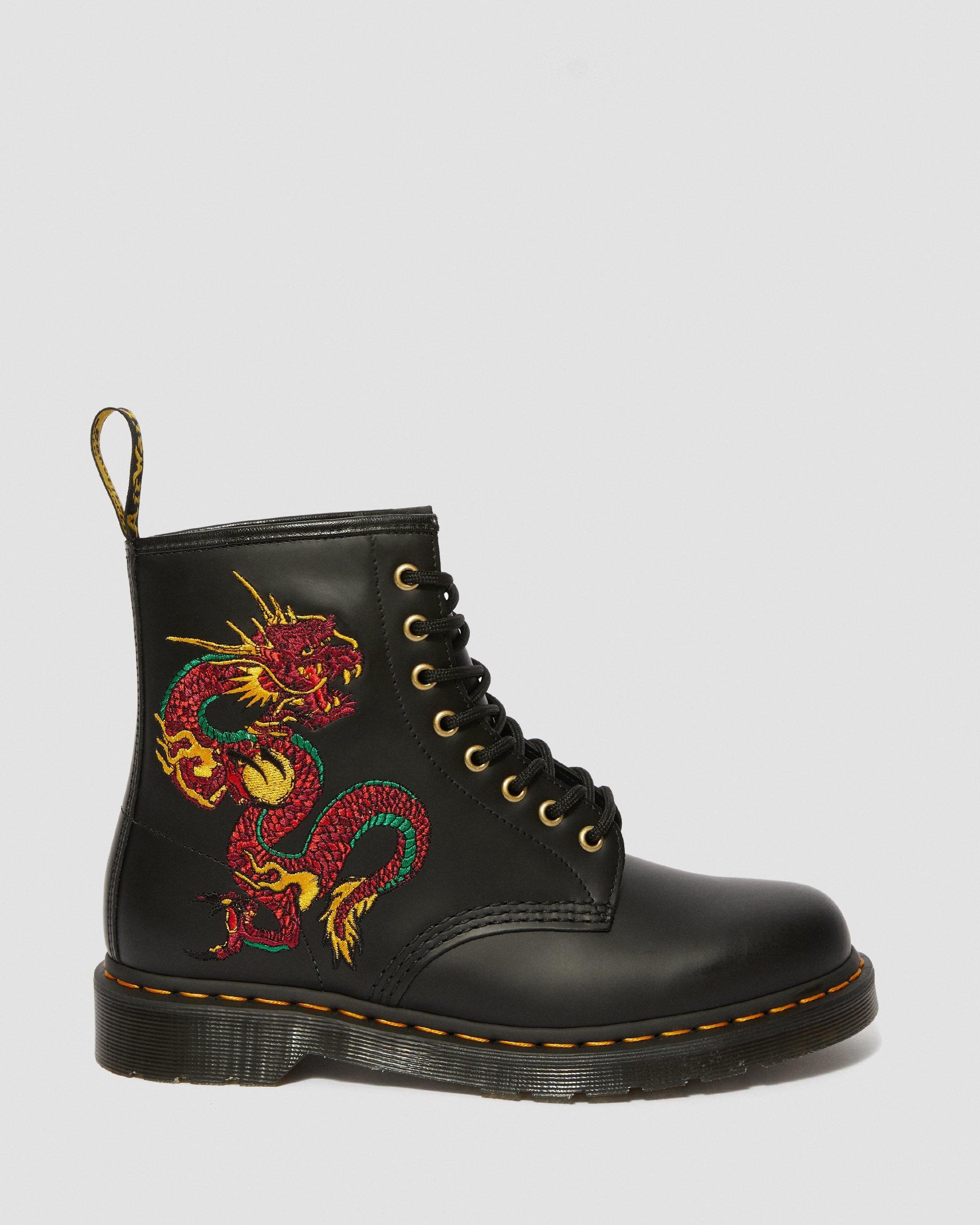 1460 Dragon Embroidered Boots in BLACK | Dr. Martens™