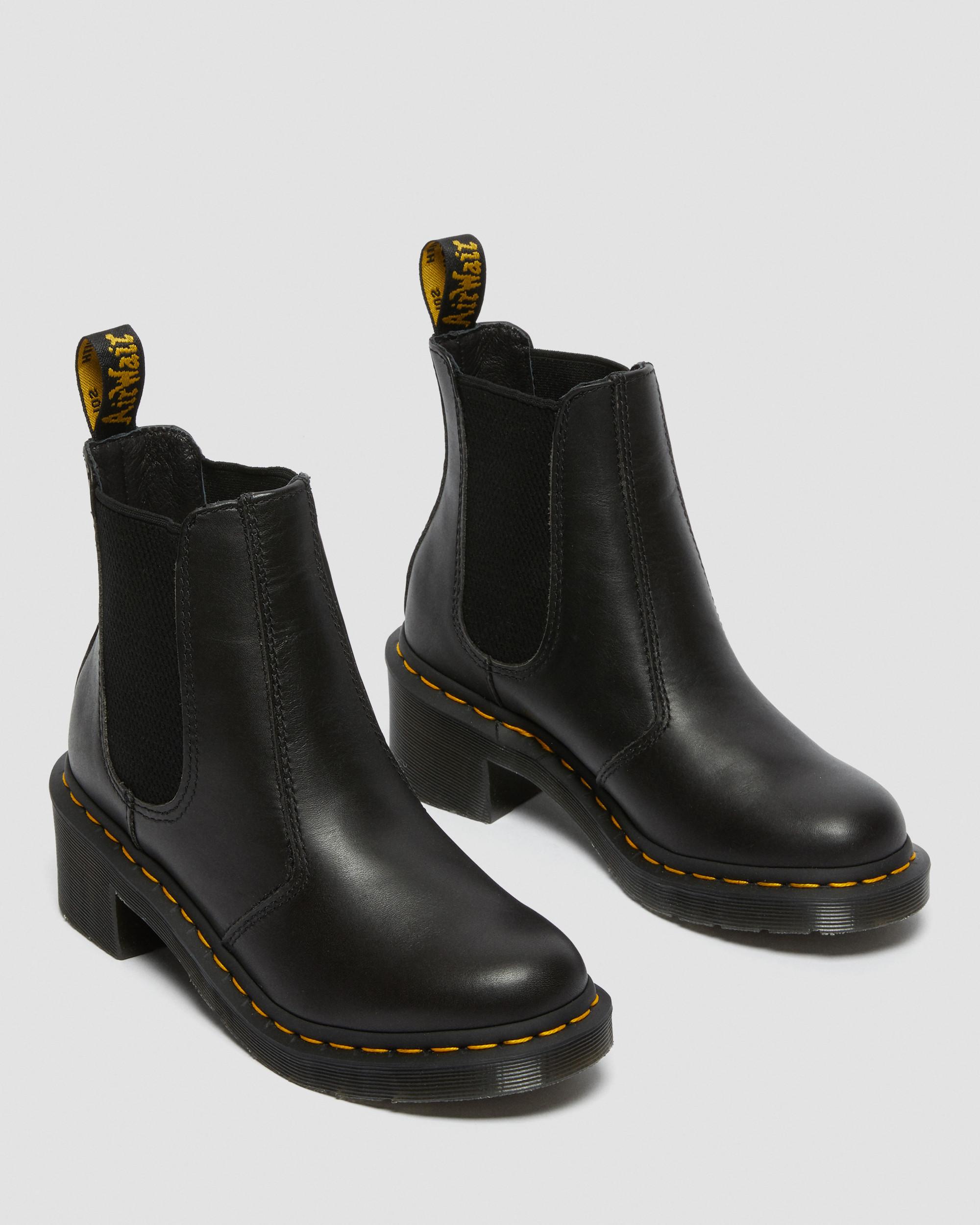 Cadence Women's Leather Heeled Chelsea Boots in BLACK | Dr. Martens™