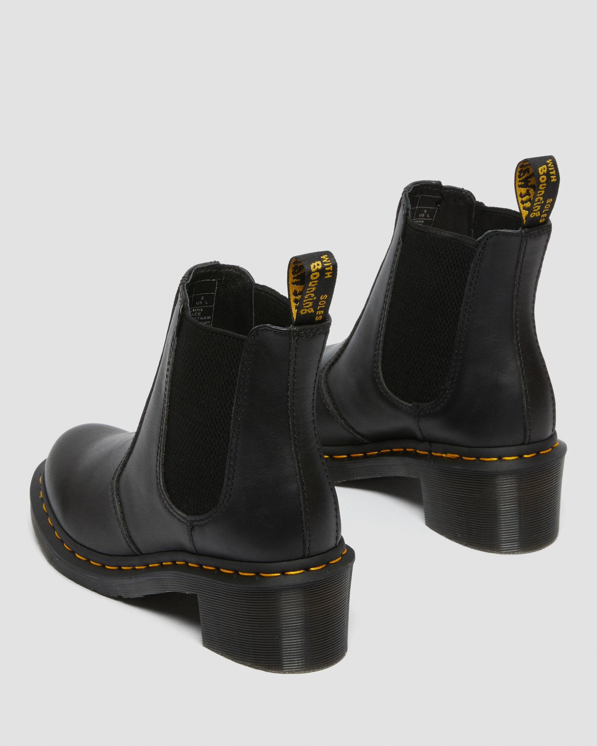 Cadence Women's Leather Heeled Chelsea Boots in BLACK | Dr. Martens™