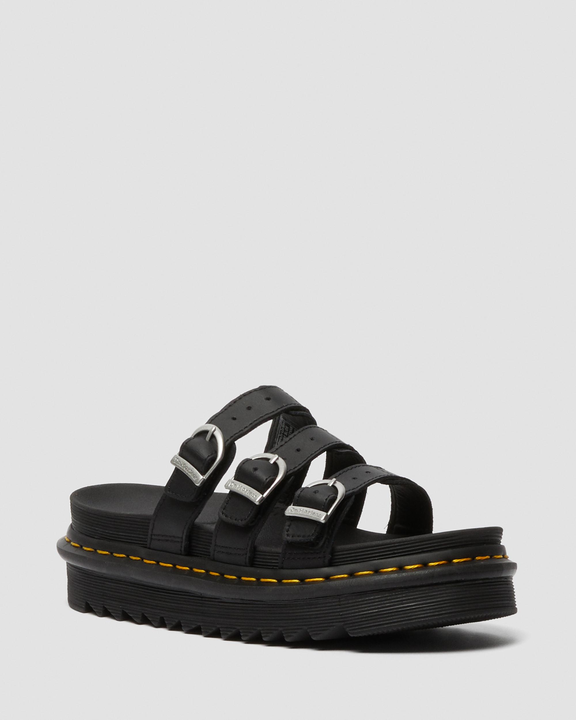 DR MARTENS Blaire Leather Slide Sandals