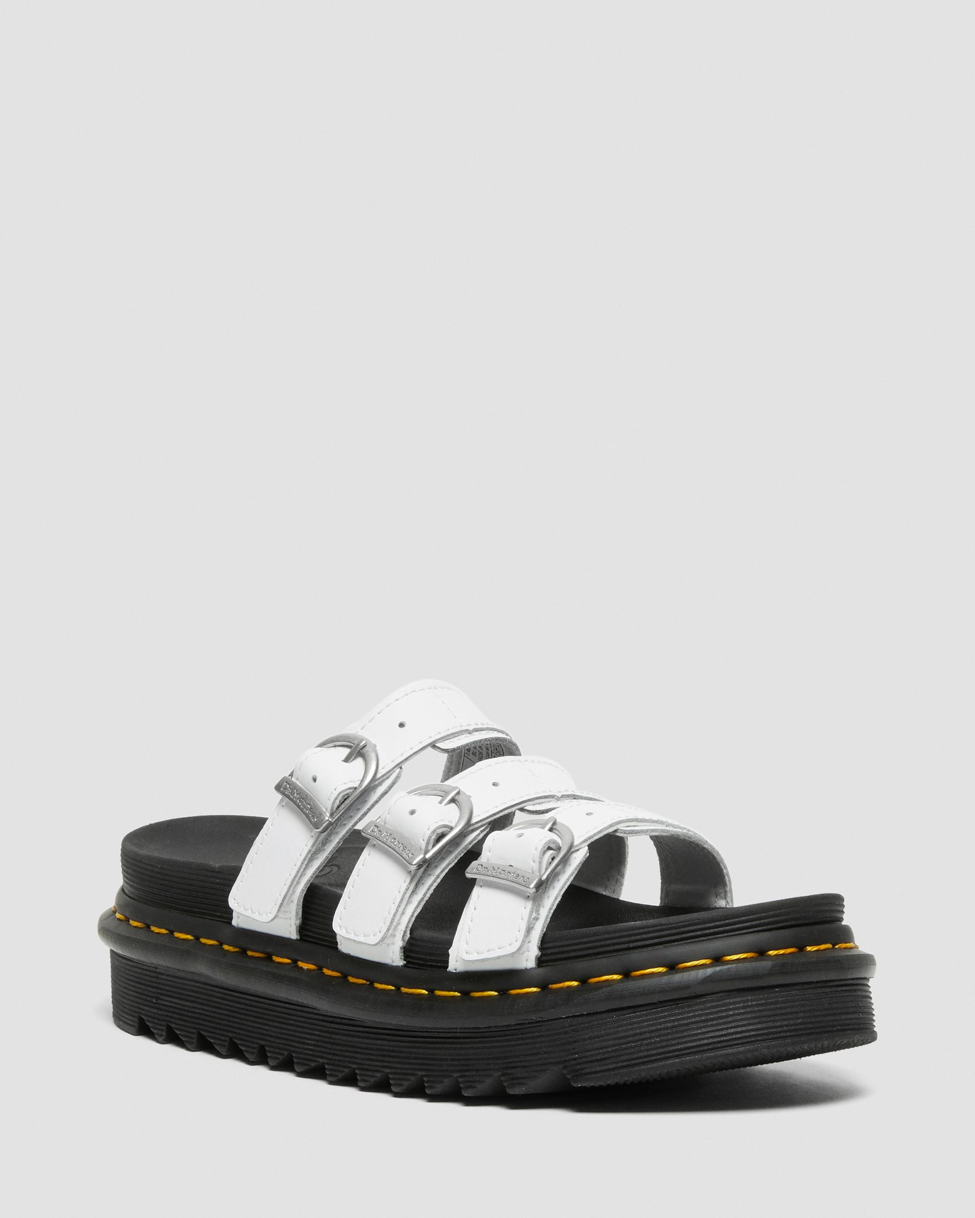 BLAIRE SLIDE LEATHER SANDALS