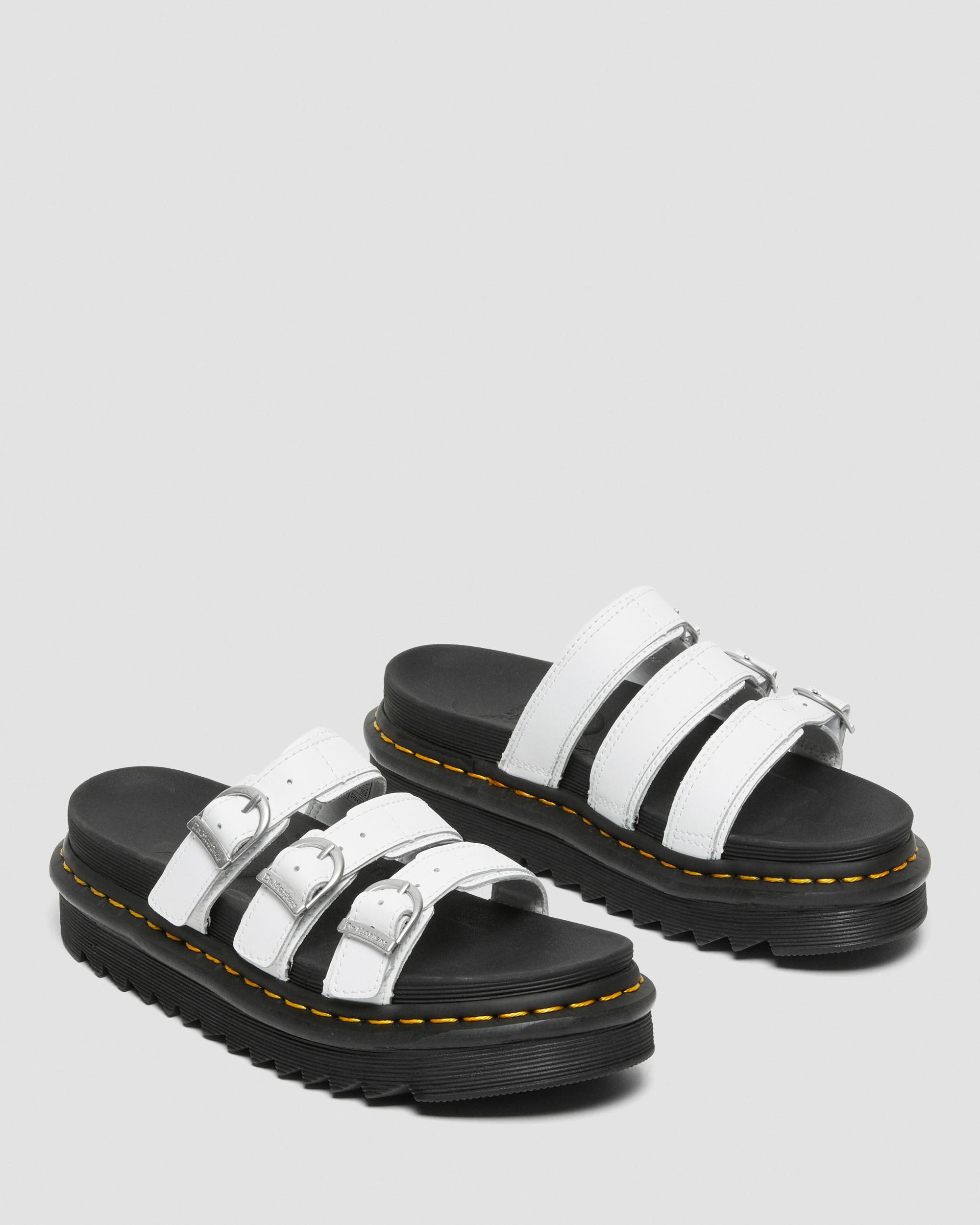 BLAIRE SLIDE LEATHER SANDALS