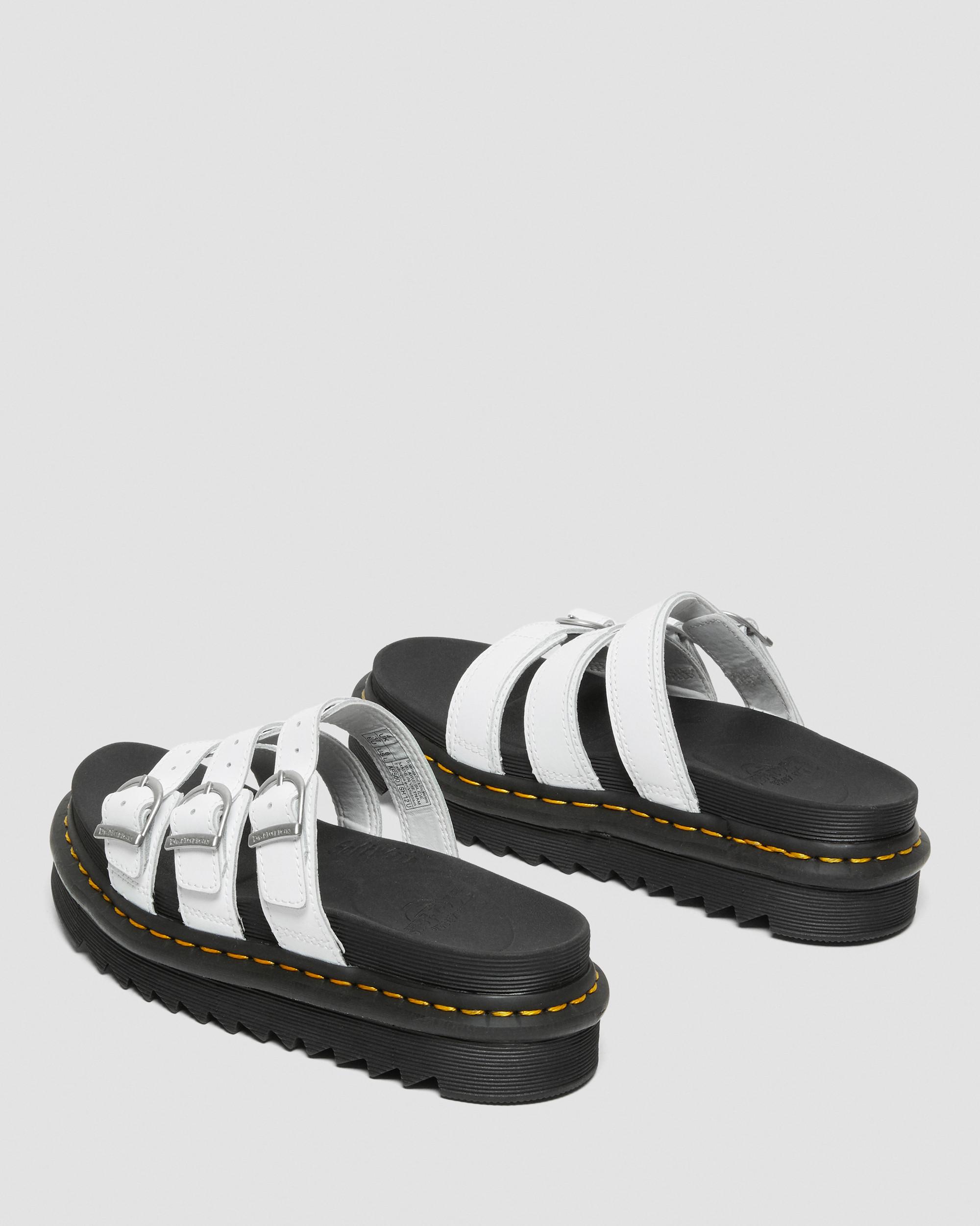 BLAIRE SLIDE LEATHER SANDALS