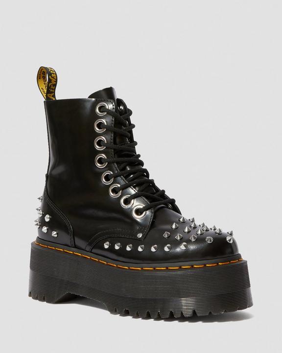 Jadon Max Women's Studded Platform Boots in Black Buttero Jadon Max Women's Studded Platform Boots in Black Buttero