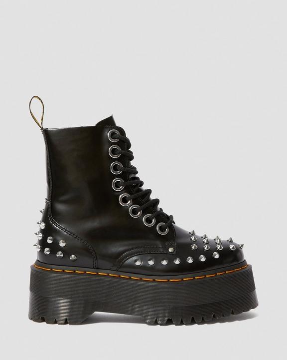 Jadon Max Women's Studded Platform Boots in Black Buttero Jadon Max Women's Studded Platform Boots in Black Buttero