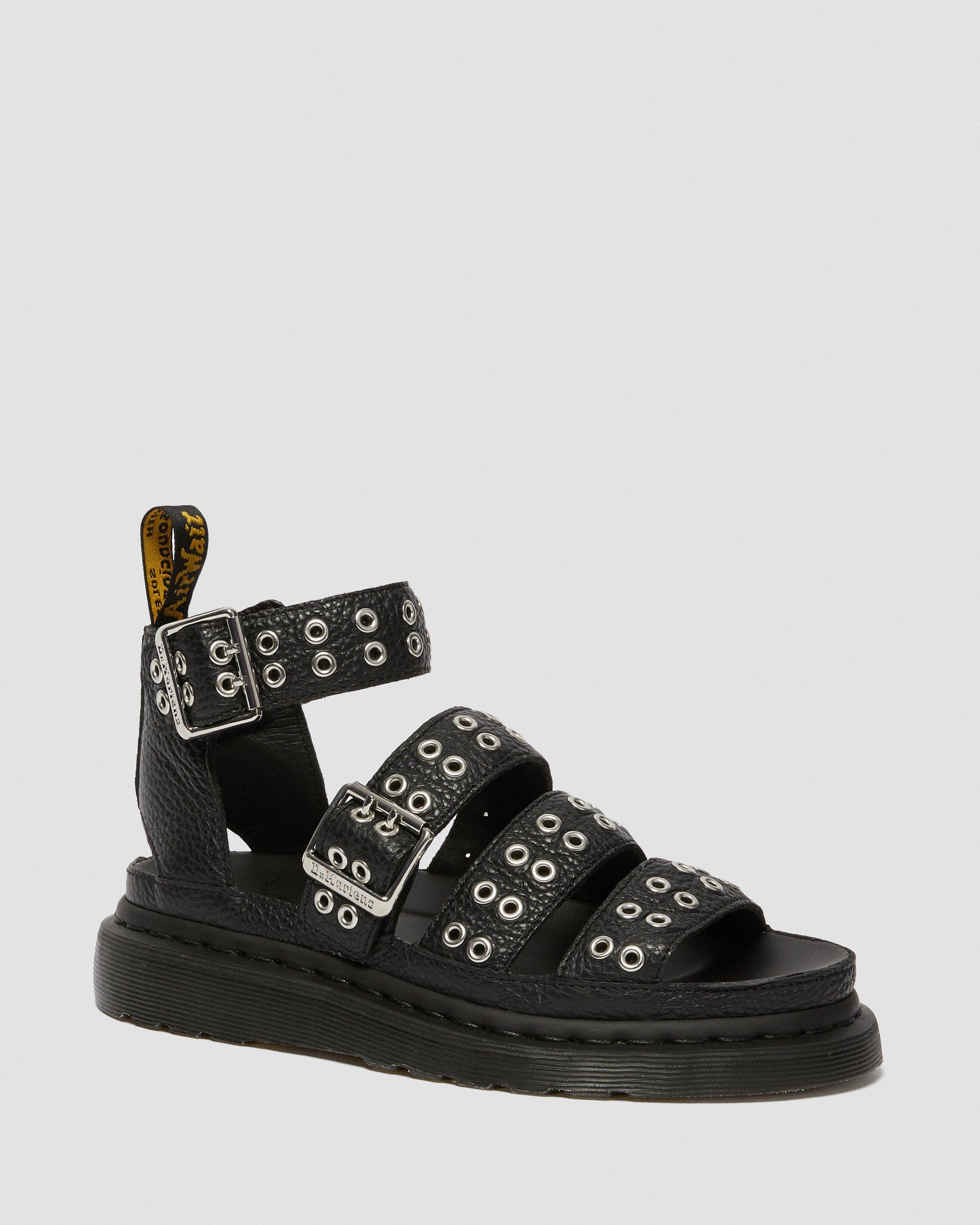 Clarissa II Women's Leather Buckle Sandals in BLACK | Dr. Martens™