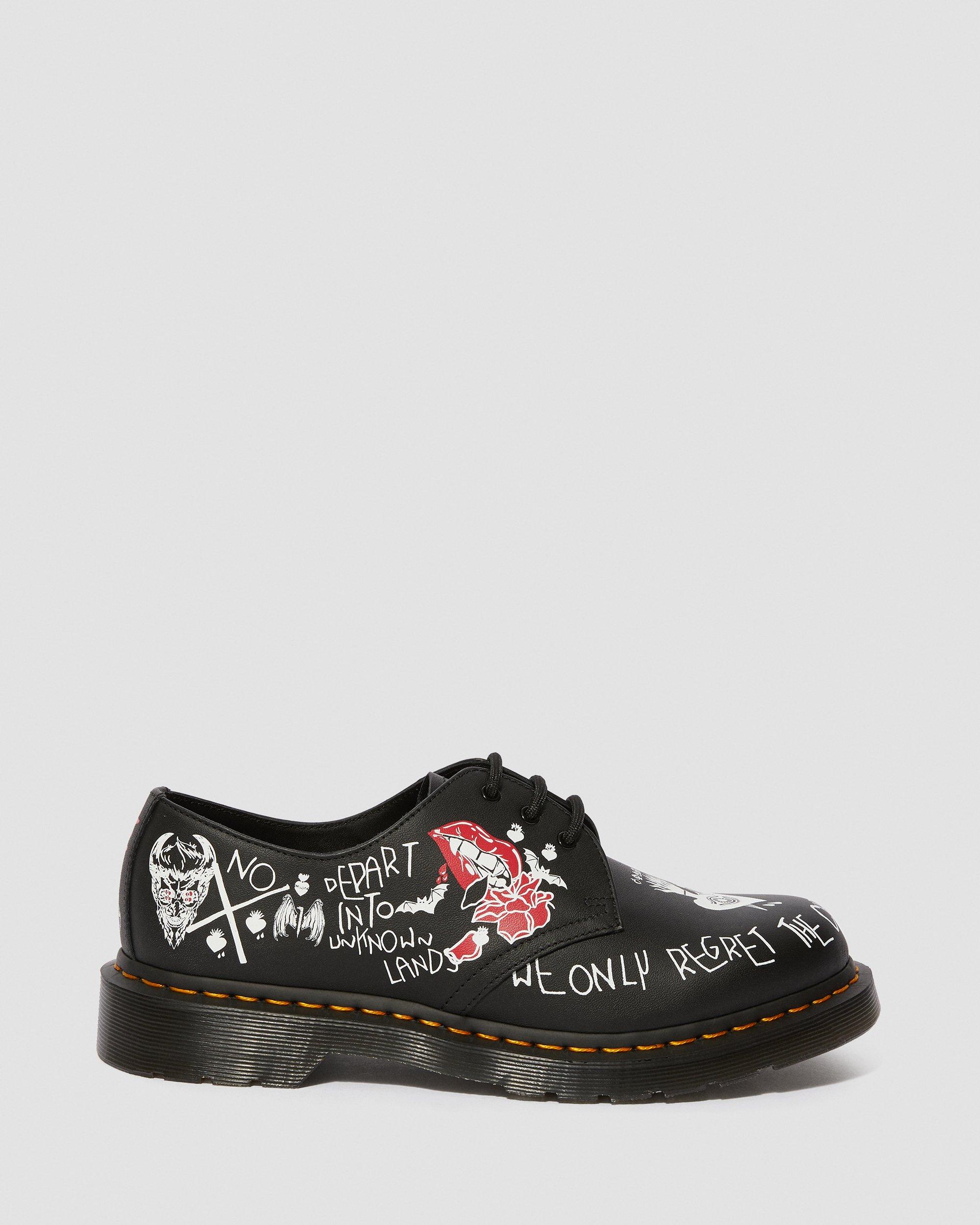 ドクターマーチン1461 REBEL 3EYE レェバァル レザーシューズ 1461 Rebel Leather Printed Oxford Shoes in BLACK+MULTI | Dr. Martens™