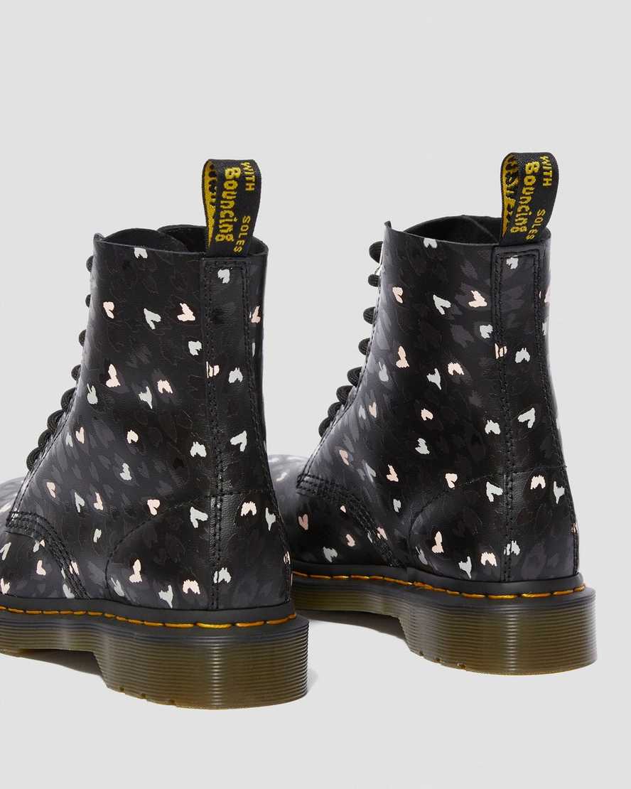 1460 Pascal Leather Wild Heart Printed Lace Up Boots Dr. Martens