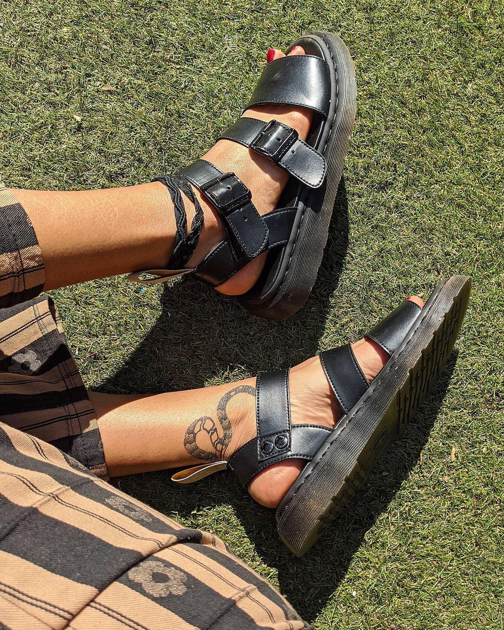 Vegan Gryphon Gladiator Sandals in BLACK | Dr. Martens™