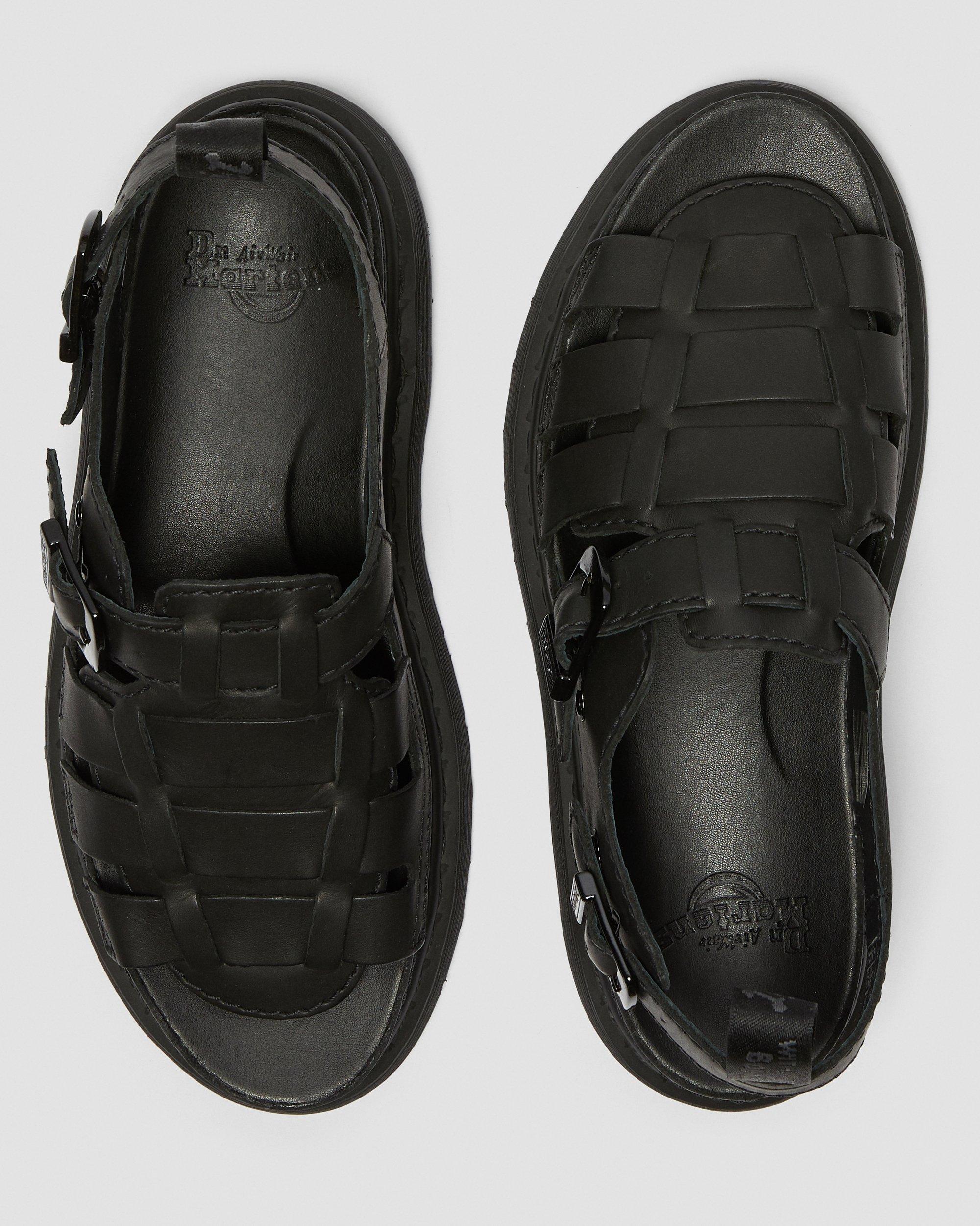 8092 Mono Leather Fisherman Sandals in Black | Dr. Martens display picture 1