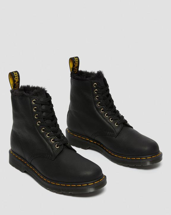 1460 Pascal Men's Faux Fur Lined Lace Up Boots in Black | Dr 1460 Pascal Men's Faux Fur Lined Lace Up Boots in Black | Dr