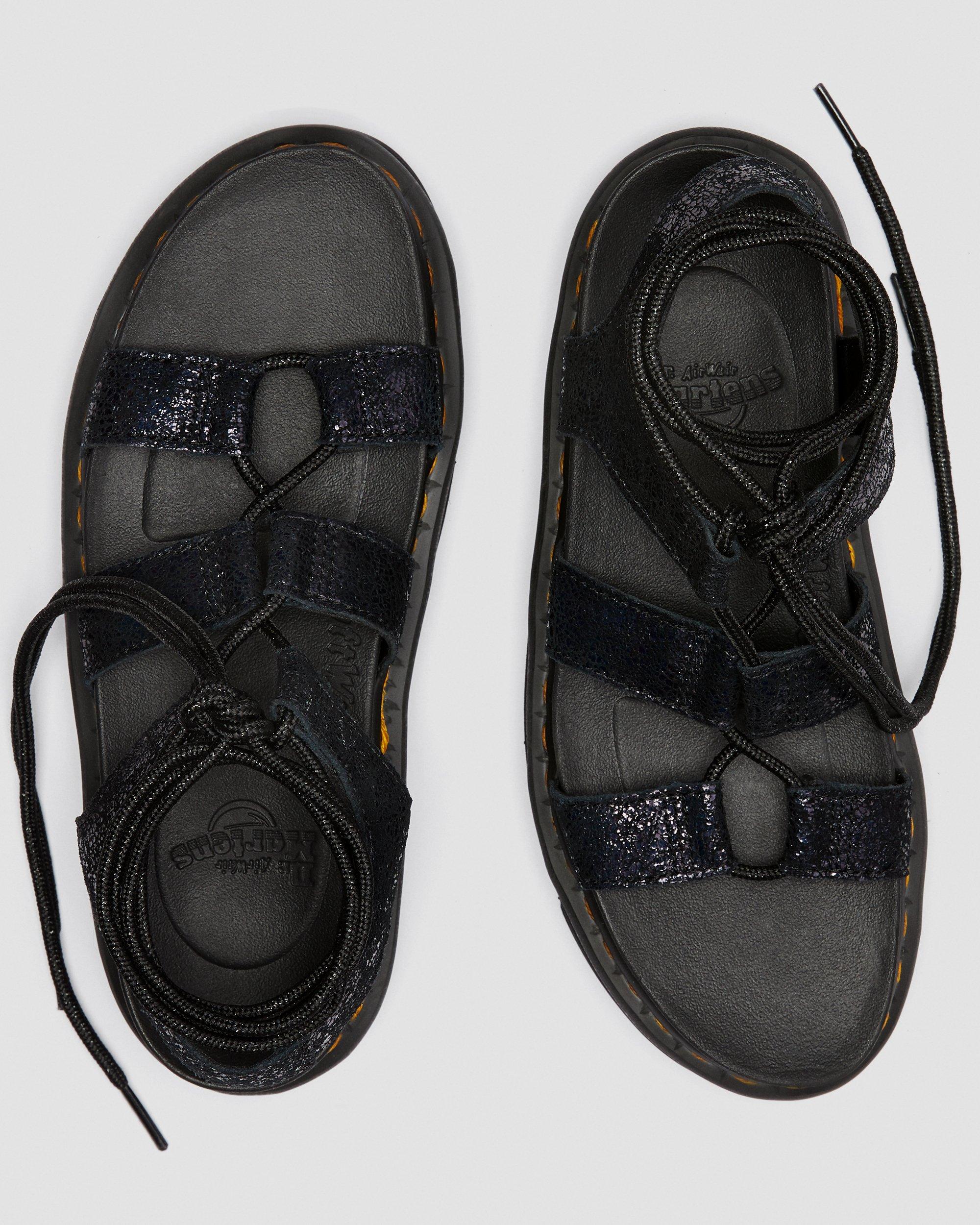 Nartilla Women's Metallic Gladiator Sandals in BLACK | Dr. Martens™