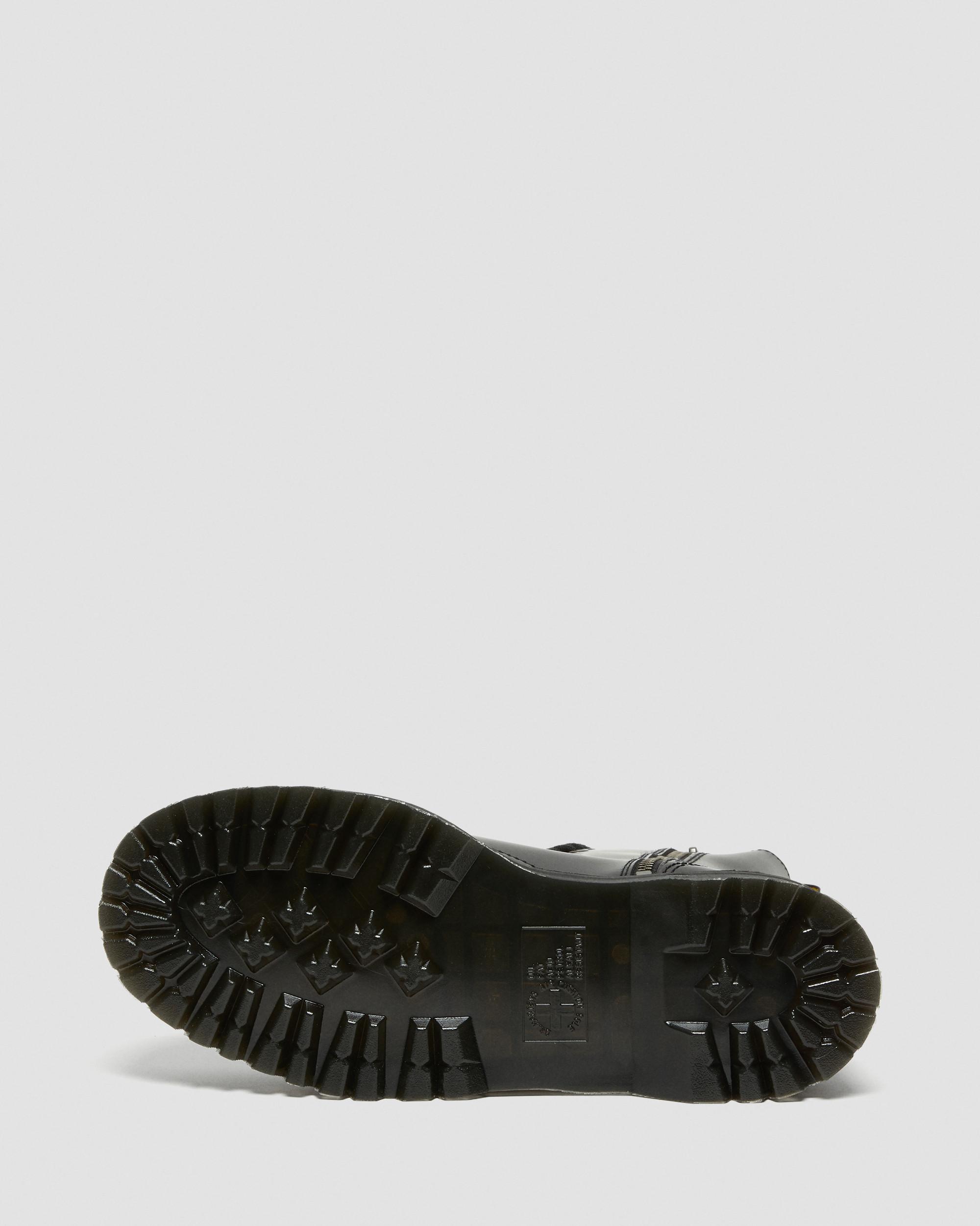 Jadon Hi Smooth Leather Platform Boots in Black