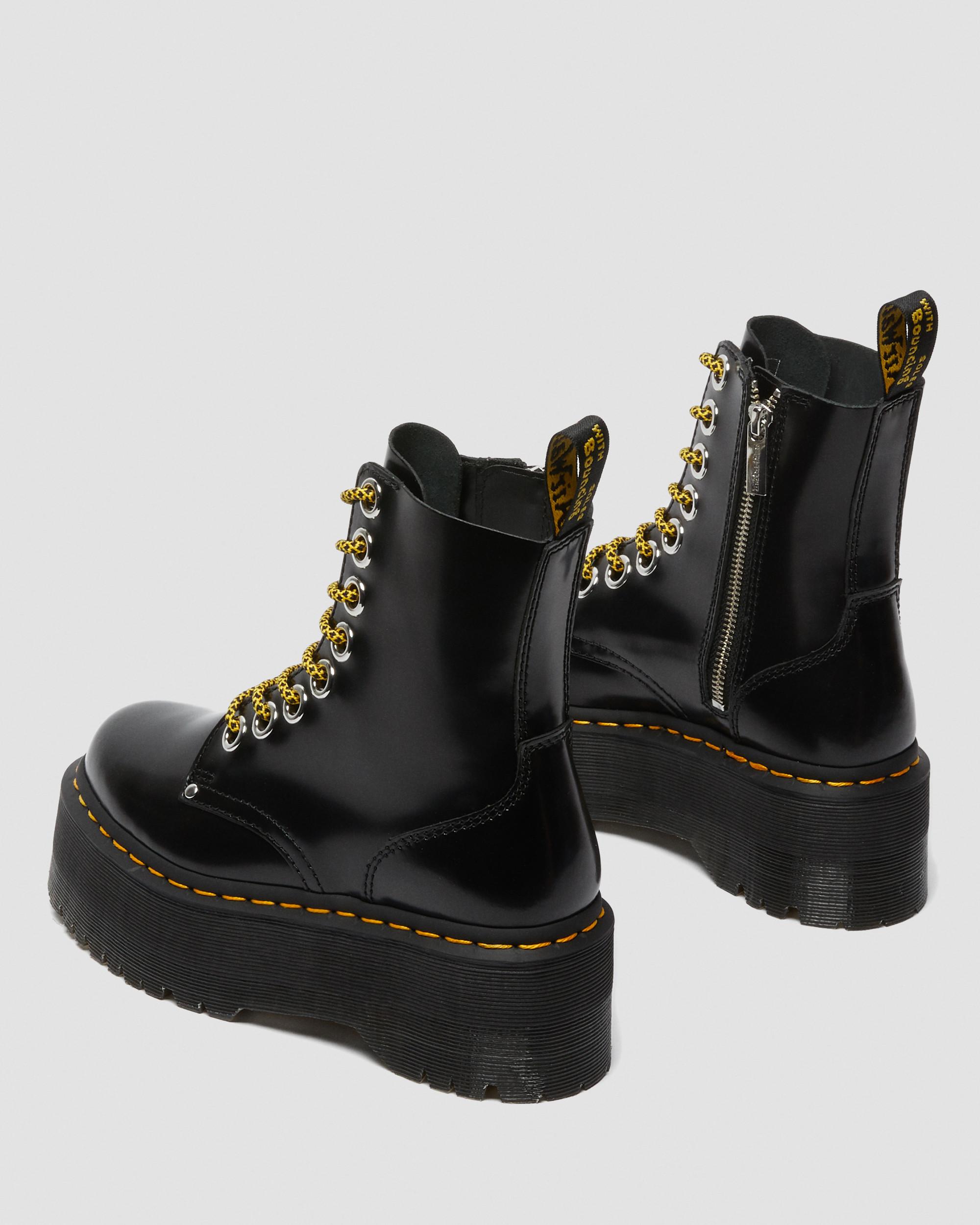 Jadon Max Buttero Leather Platform Boots in Black