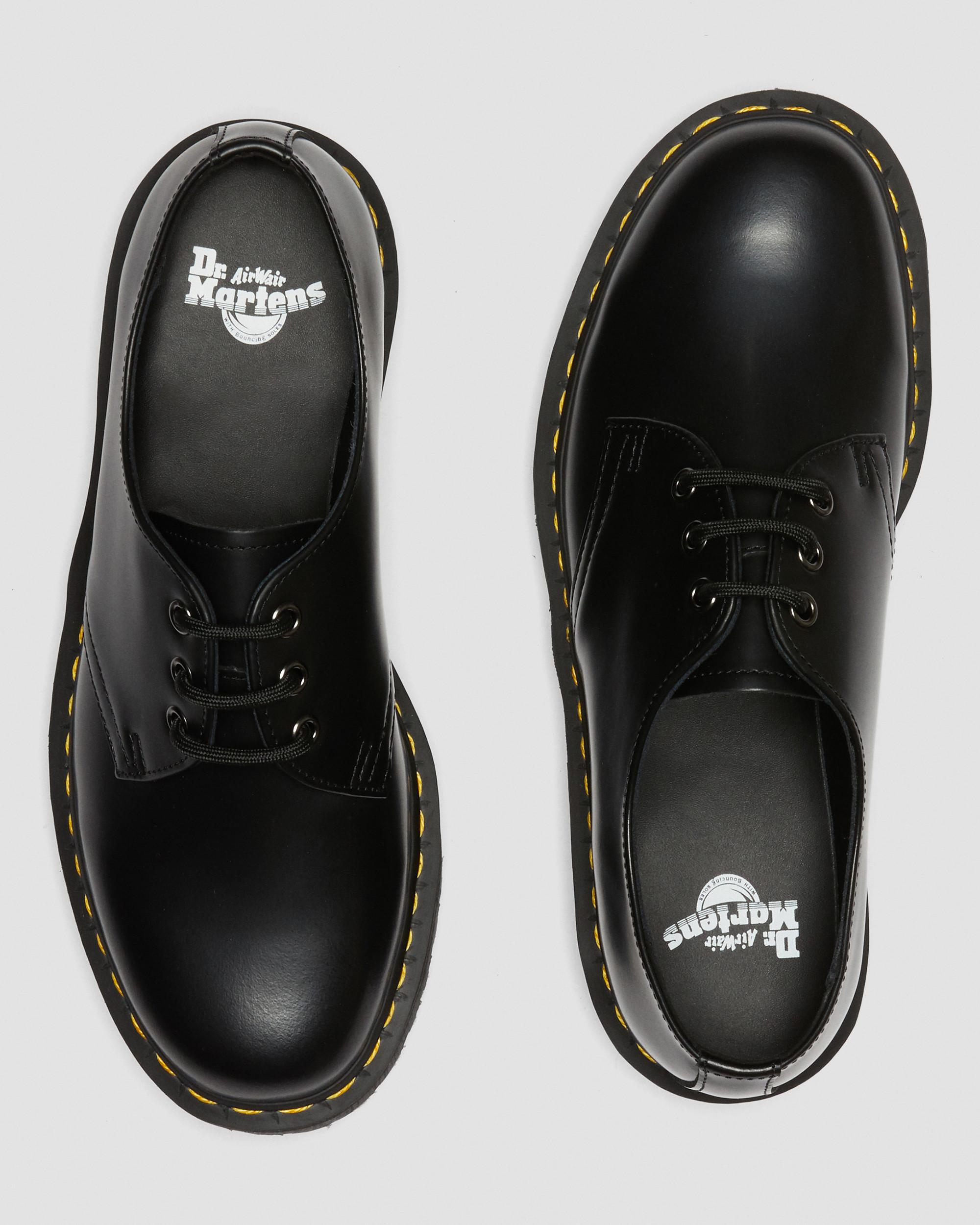 1461 Quad Smooth Leather Platform Shoes in Black