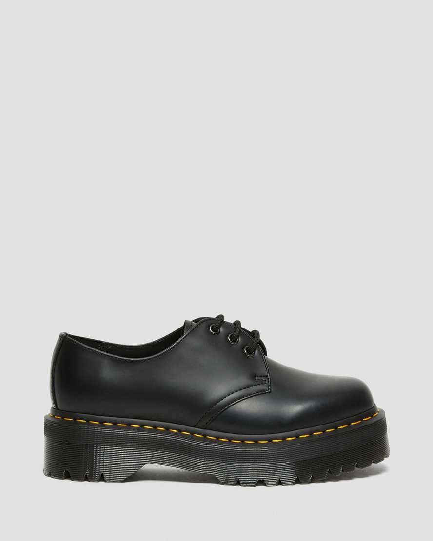 1461 Quad Smooth Leather Platform Shoes BlackChaussures 1461 en cuir à plateforme Quad Dr. Martens