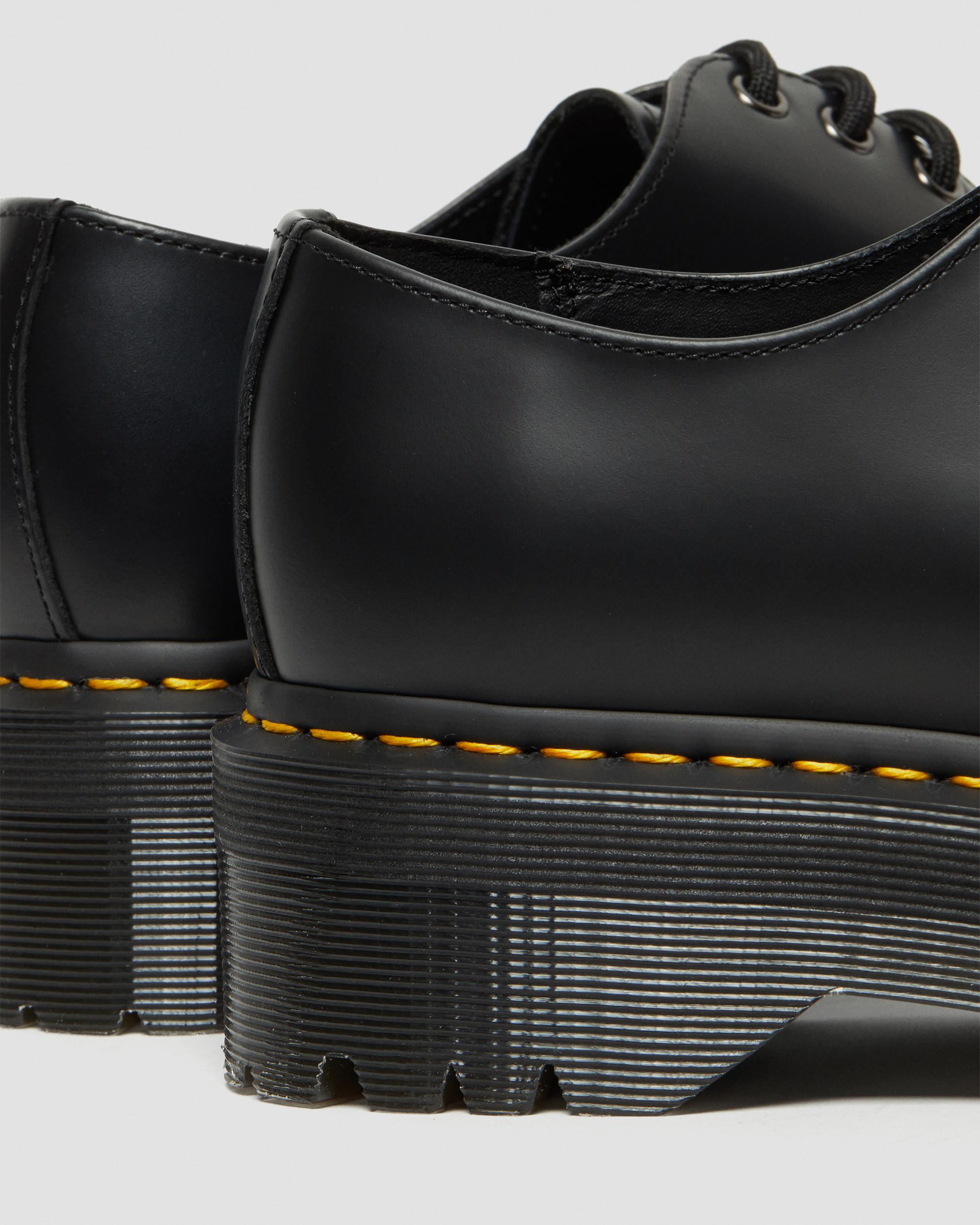 1461 Quad Smooth Leather Platform Shoes in Black