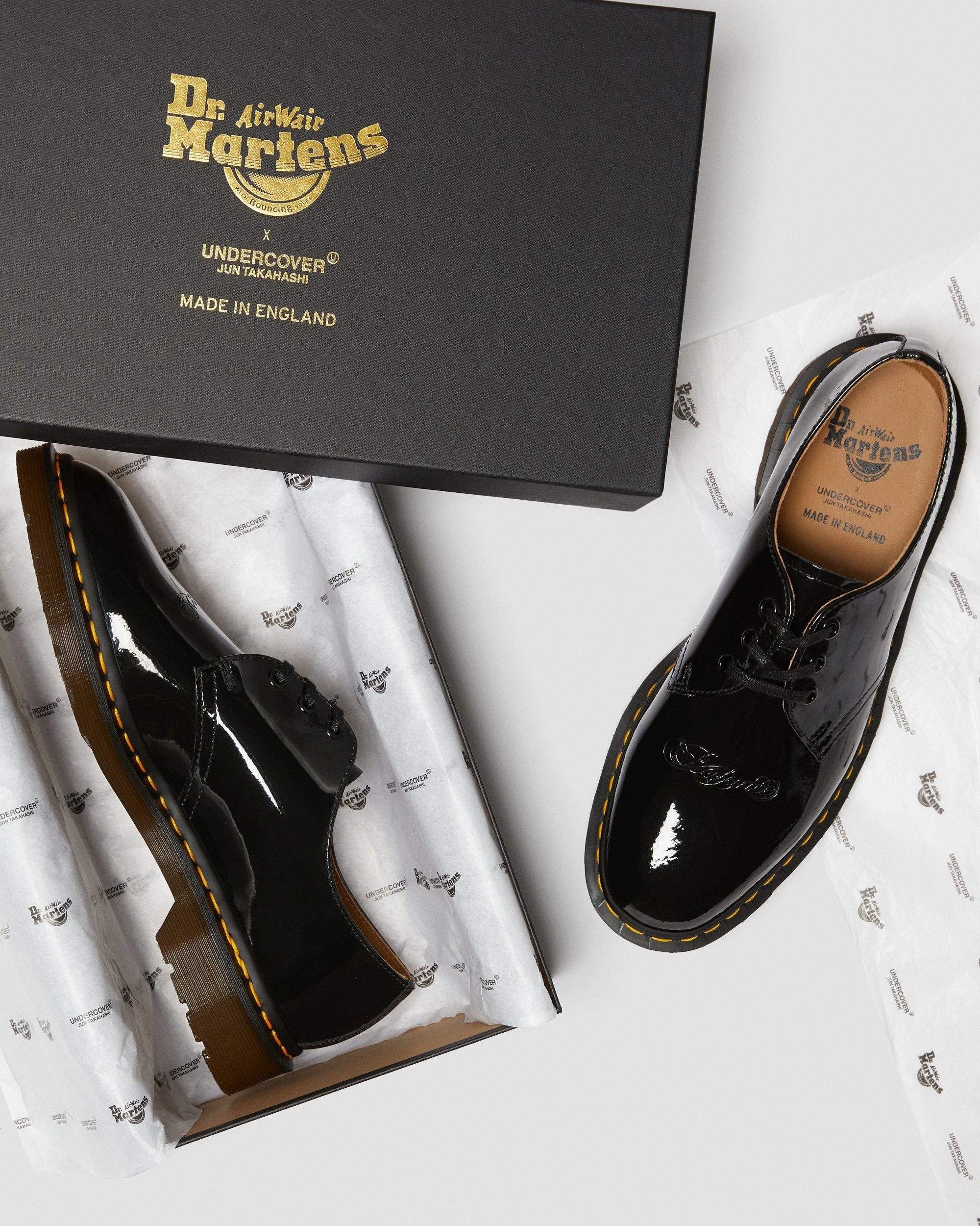 Undercover 1461 Emboss Patent in Black | Dr. Martens