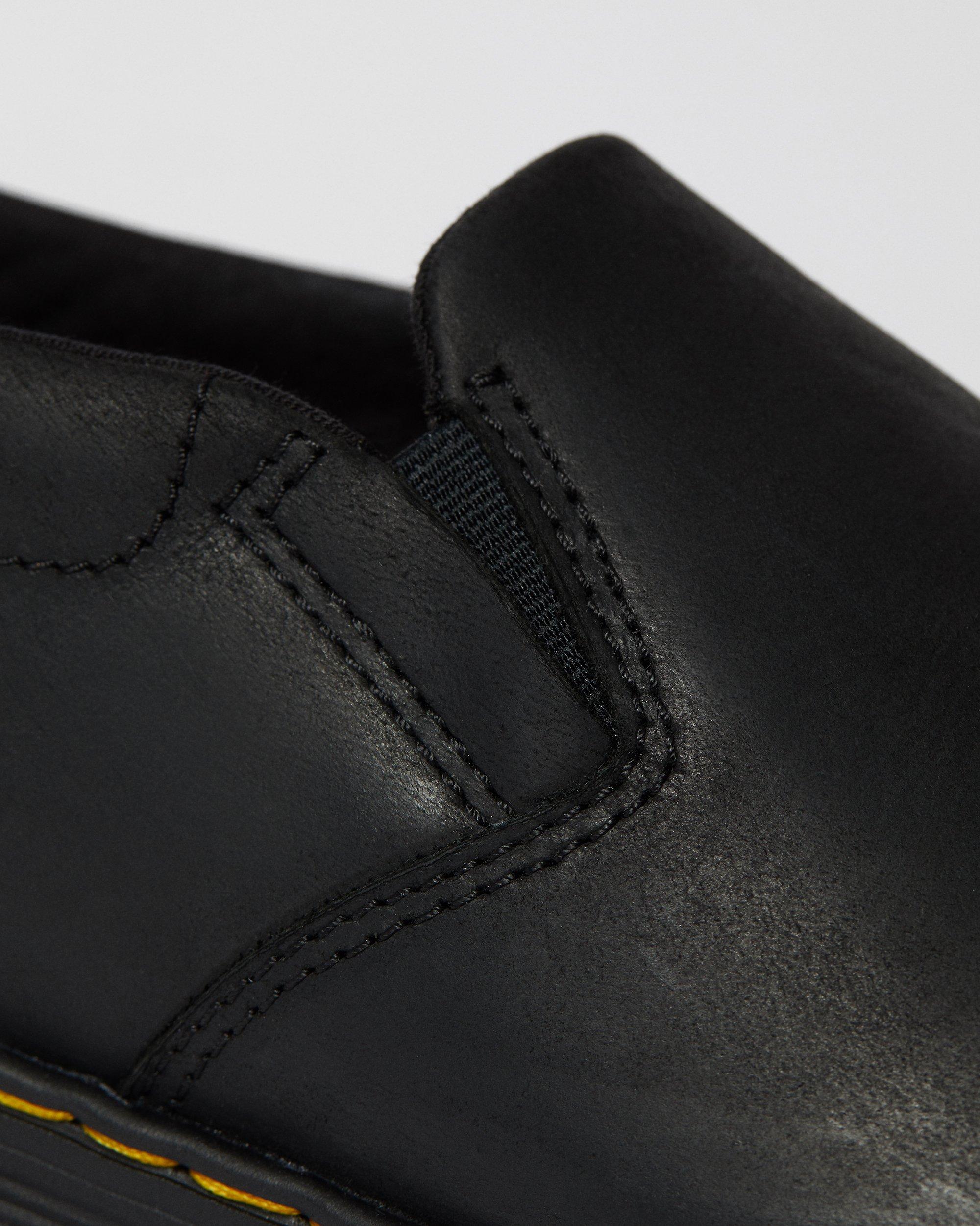 Rhodes Men's Leather Casual Slip On Shoes in Black | Dr. Martens