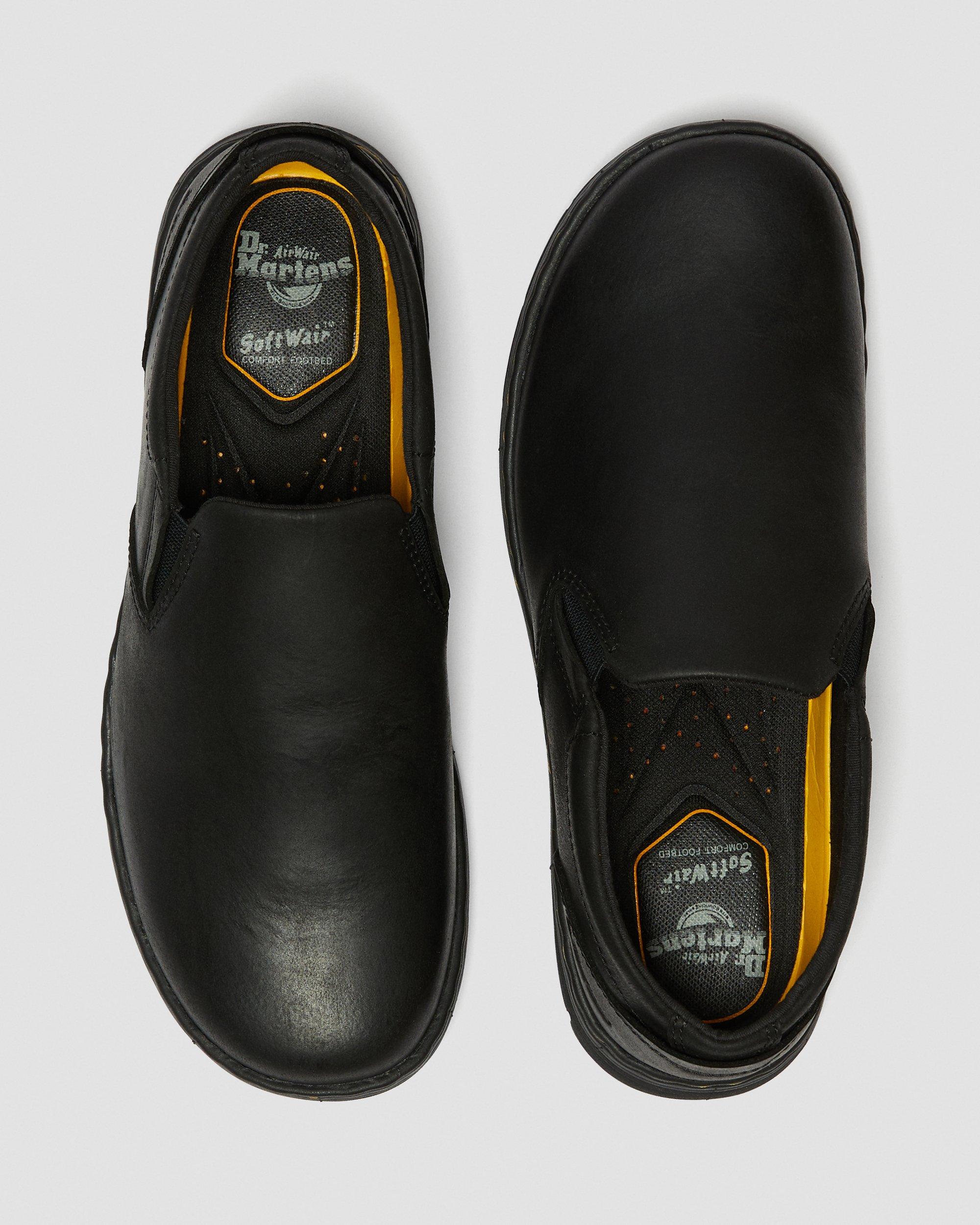 Rhodes Men's Leather Casual Slip On Shoes in Black | Dr. Martens