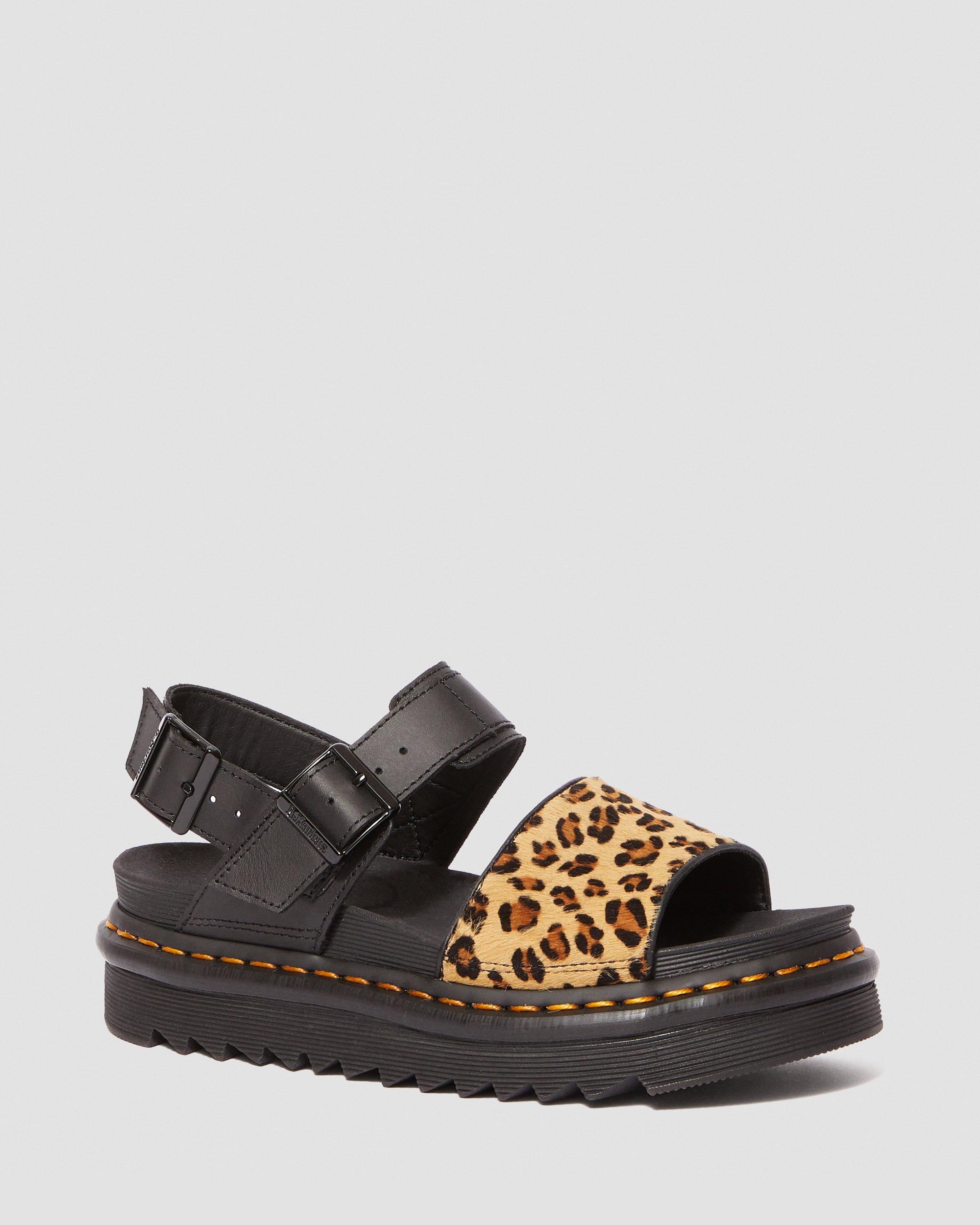 DR MARTENS Voss Animal Print Leather Sandals