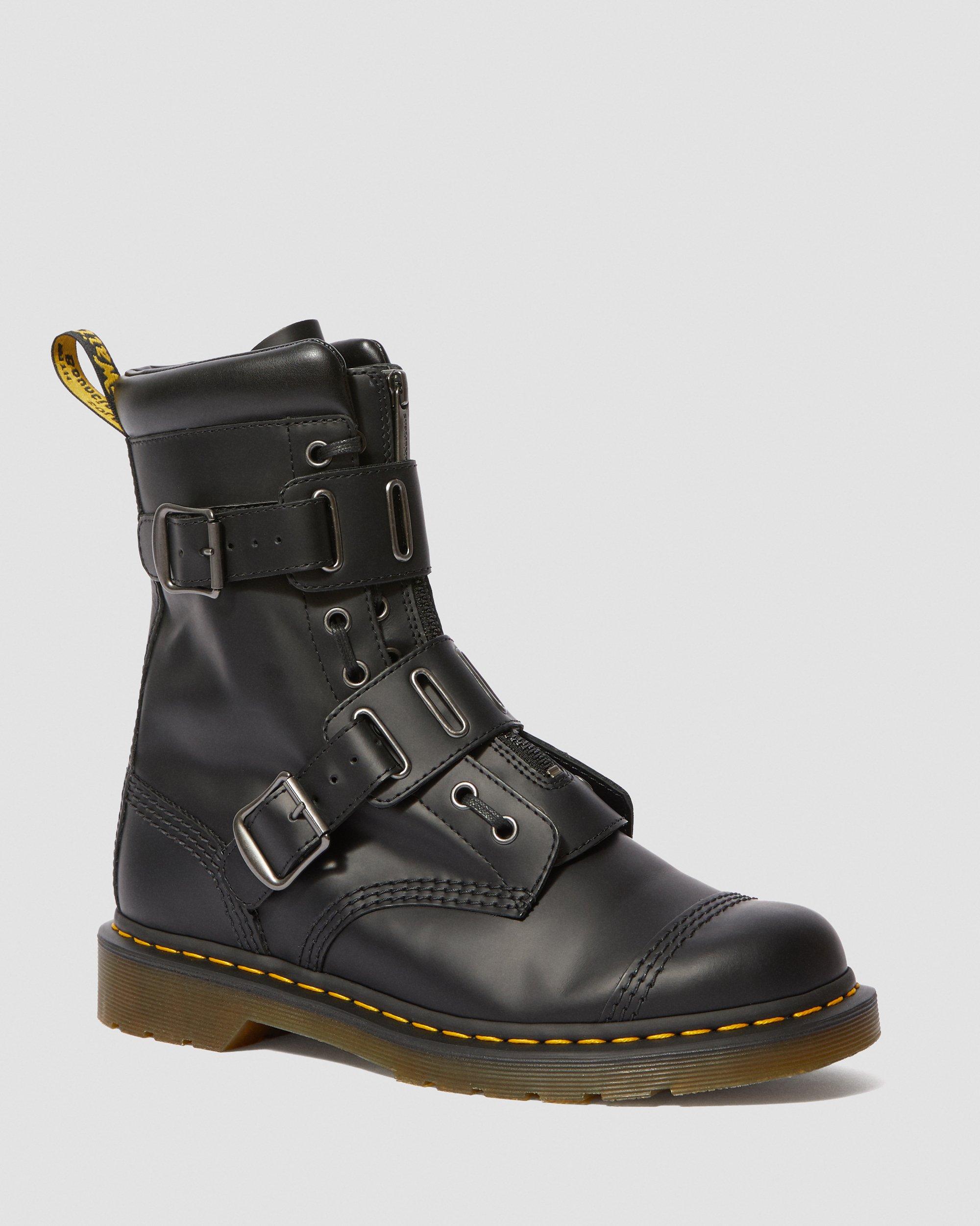 Quynn Leather Buckle Boots Dr. Martens