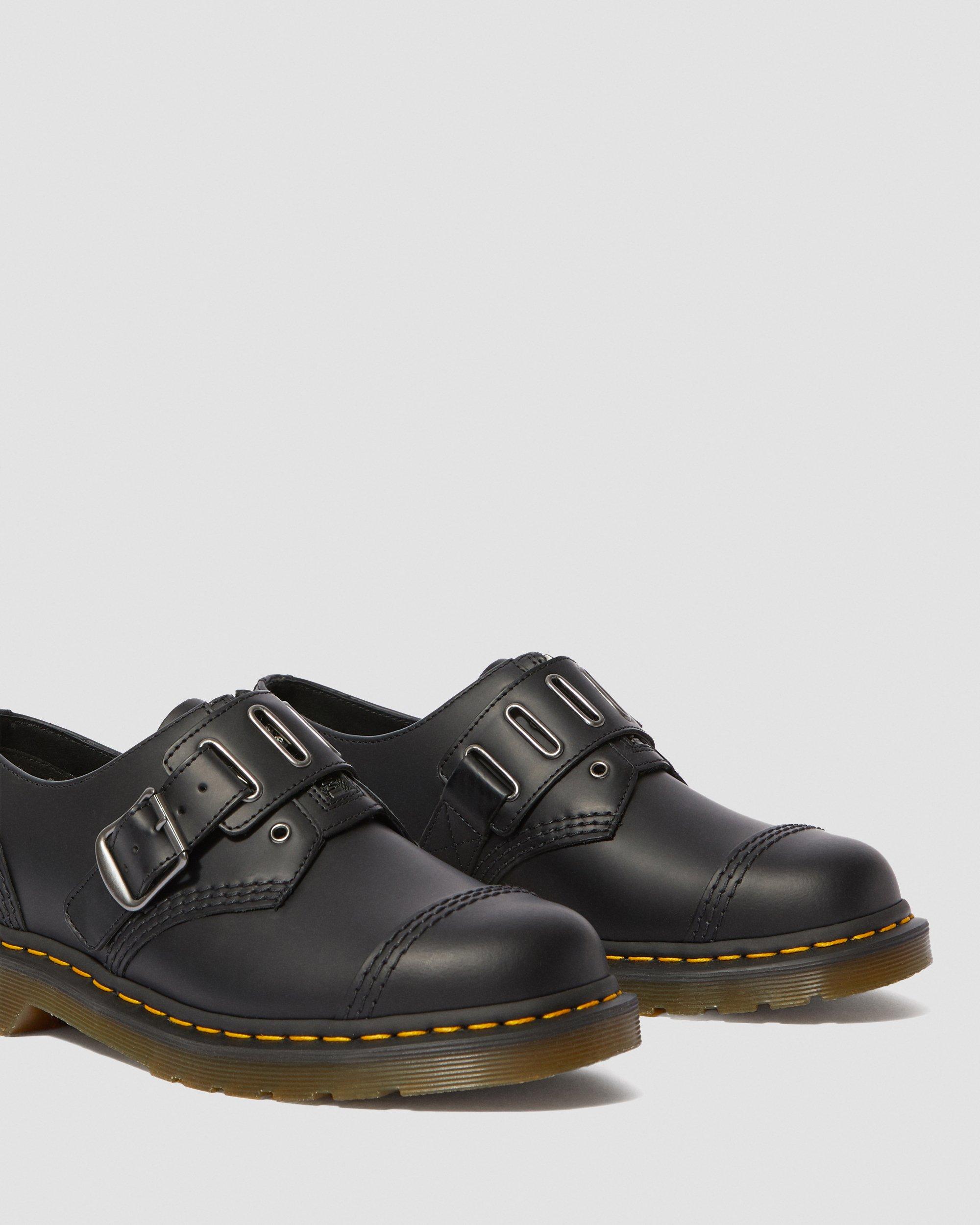 1461 Quynn Smooth Leather Buckle Shoes in BLACK | Dr. Martens™