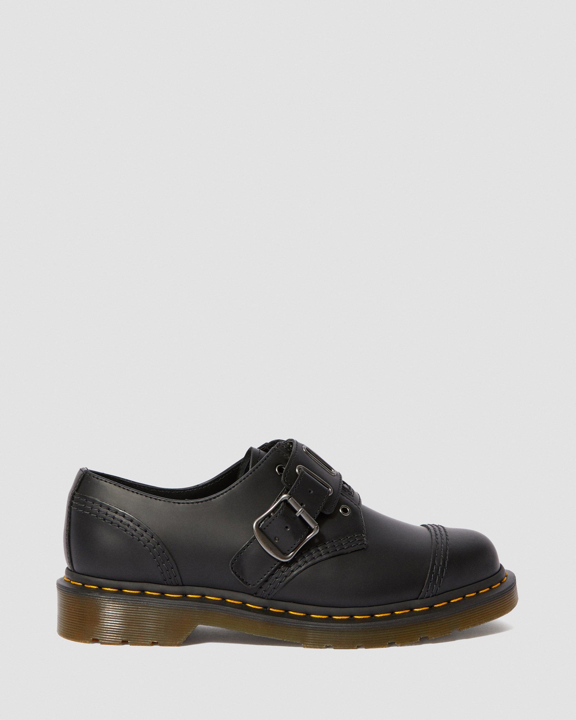 1461 Quynn Smooth Leather Buckle Shoes in BLACK | Dr. Martens™