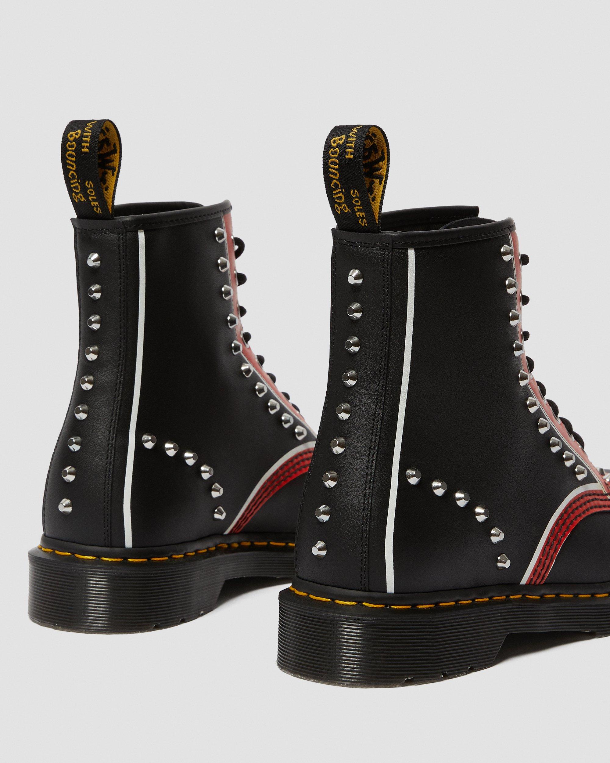 1460 leather studded lace up boots