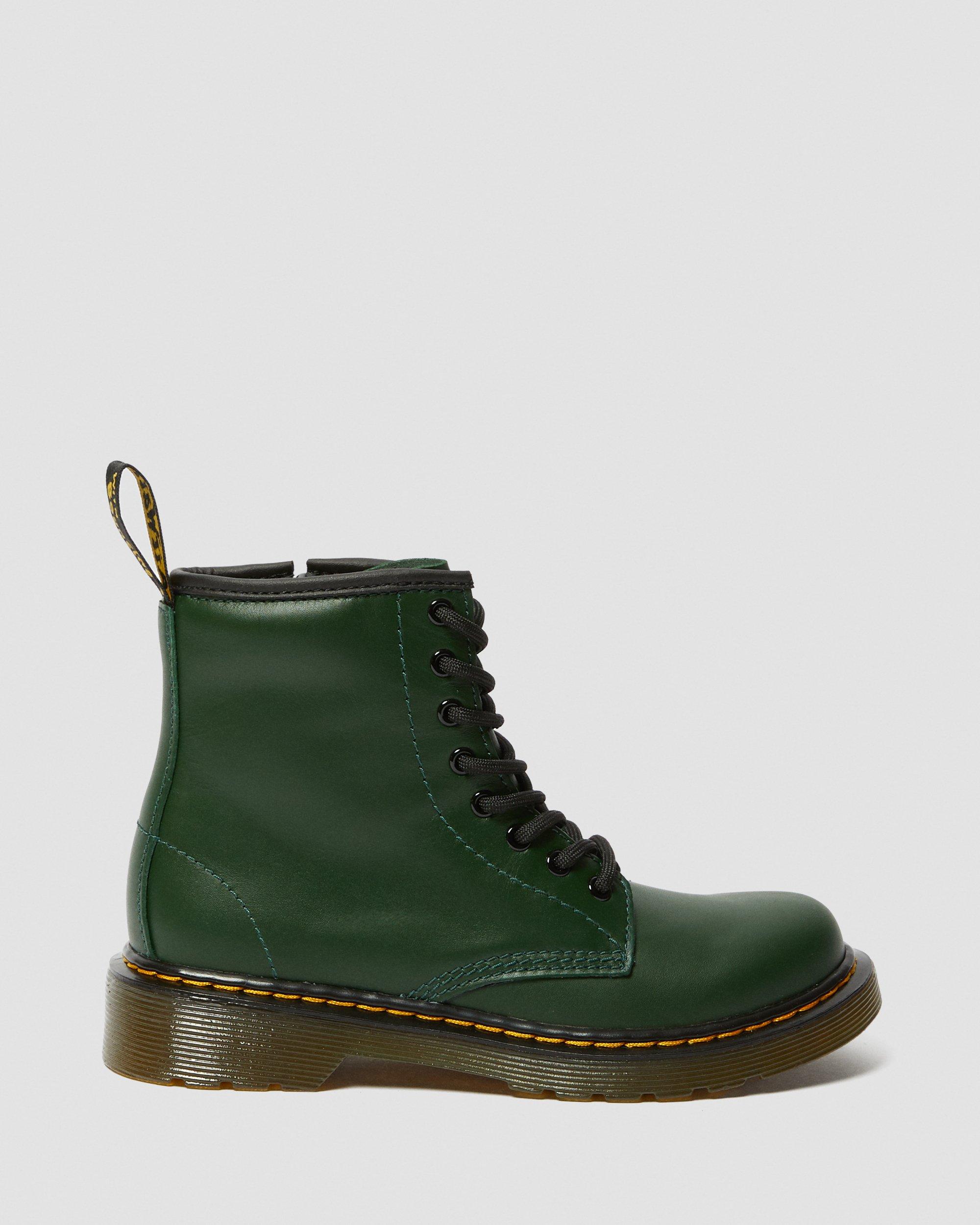 わさび Dr.Martens キッズ8ホールブーツ　グリーン Junior 1460 Leather Lace Up Boots in DMS GREEN | Dr. Martens™