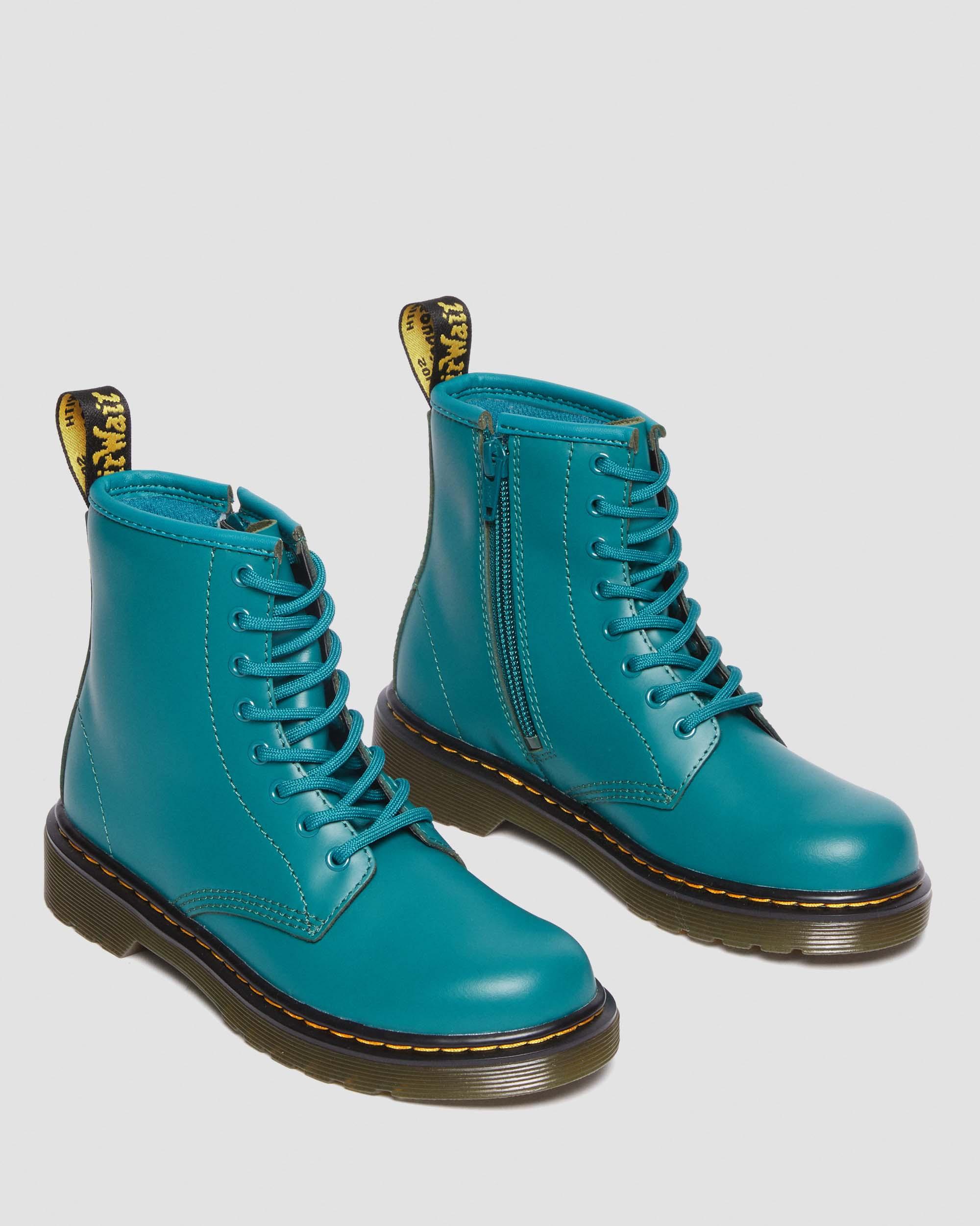 Junior 1460 Muted Leather Lace Up Boots in Teal Green | Dr. Martens