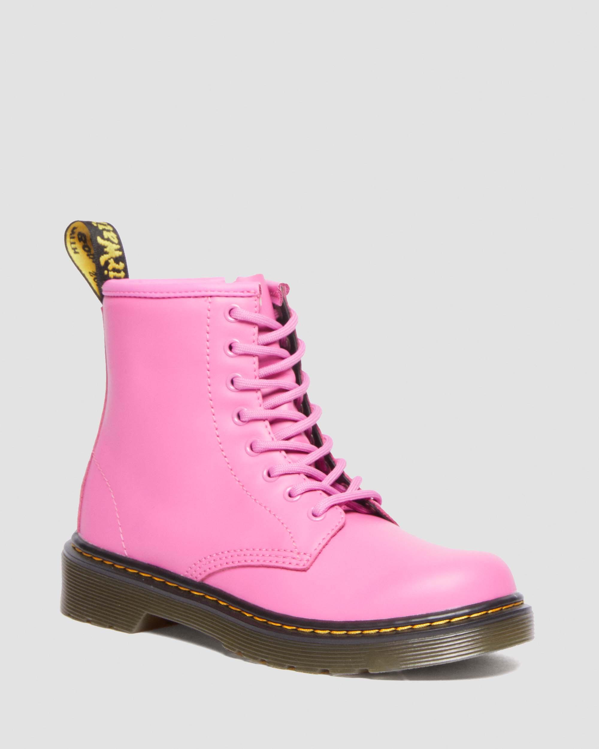 Junior 1460 Pink Thrift Lace | in Up Leather Martens Boots Dr