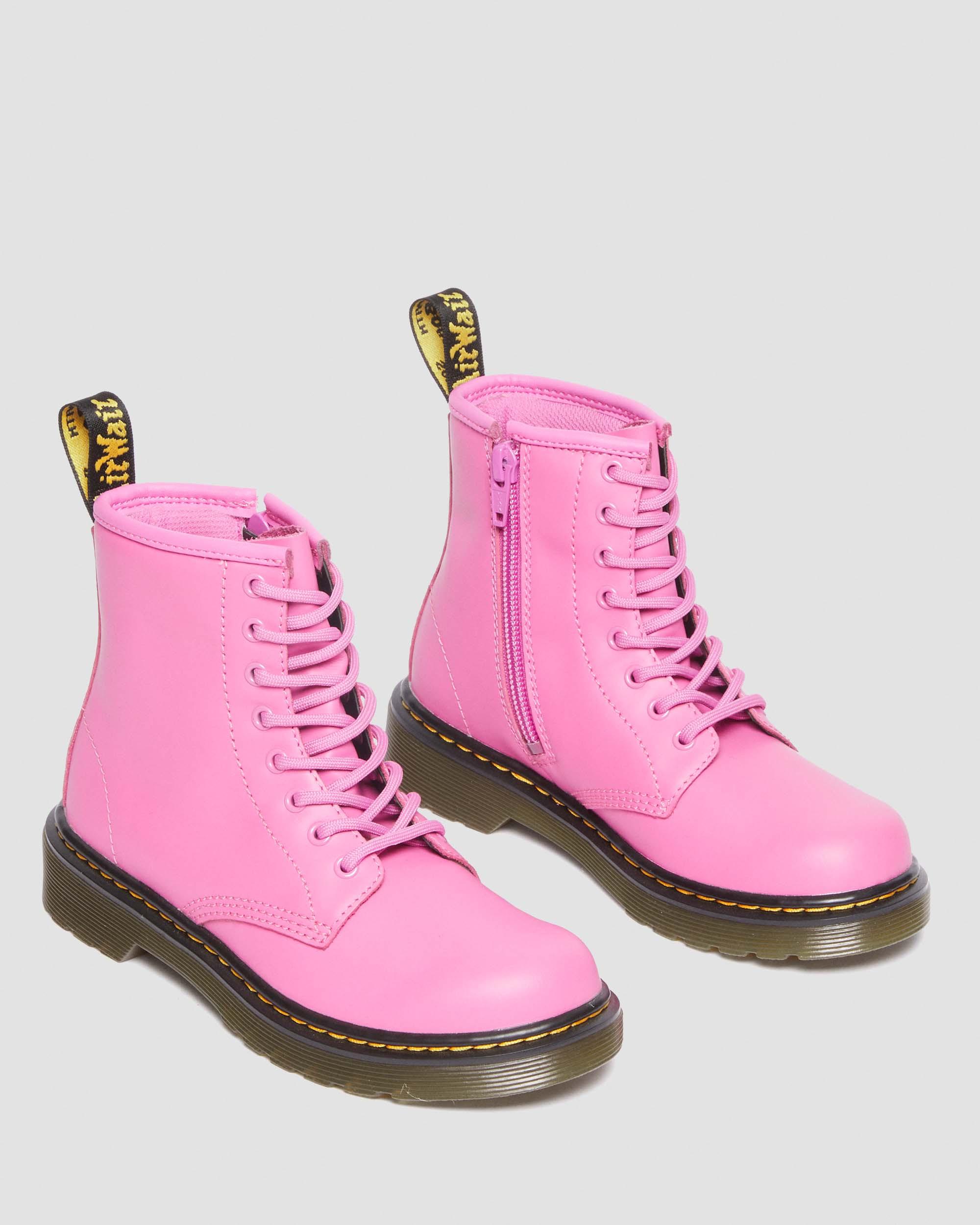 Junior 1460 Leather Lace Up Boots in Thrift Pink | Dr. Martens