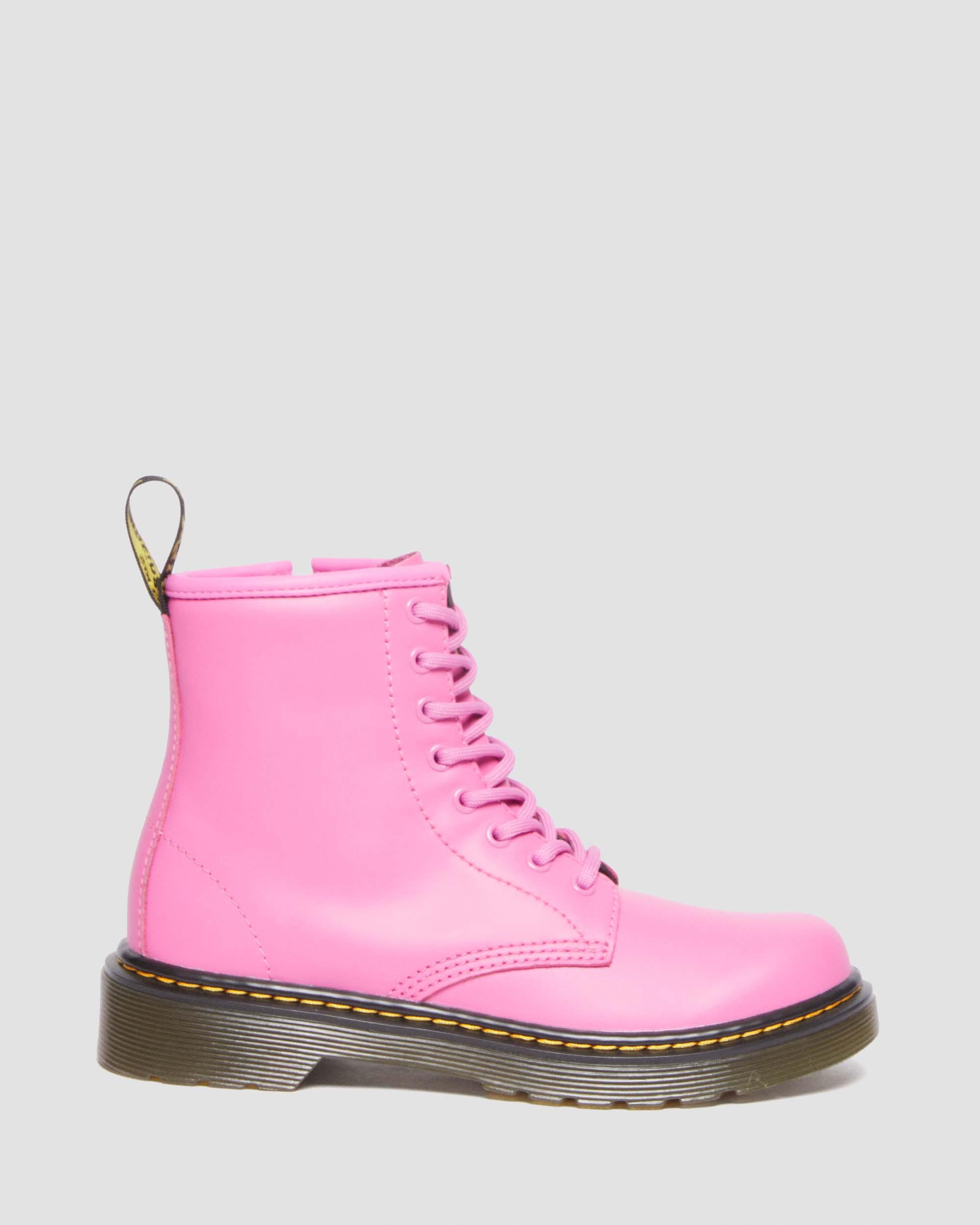 Junior 1460 Leather Lace Up Boots in Thrift Pink | Dr. Martens