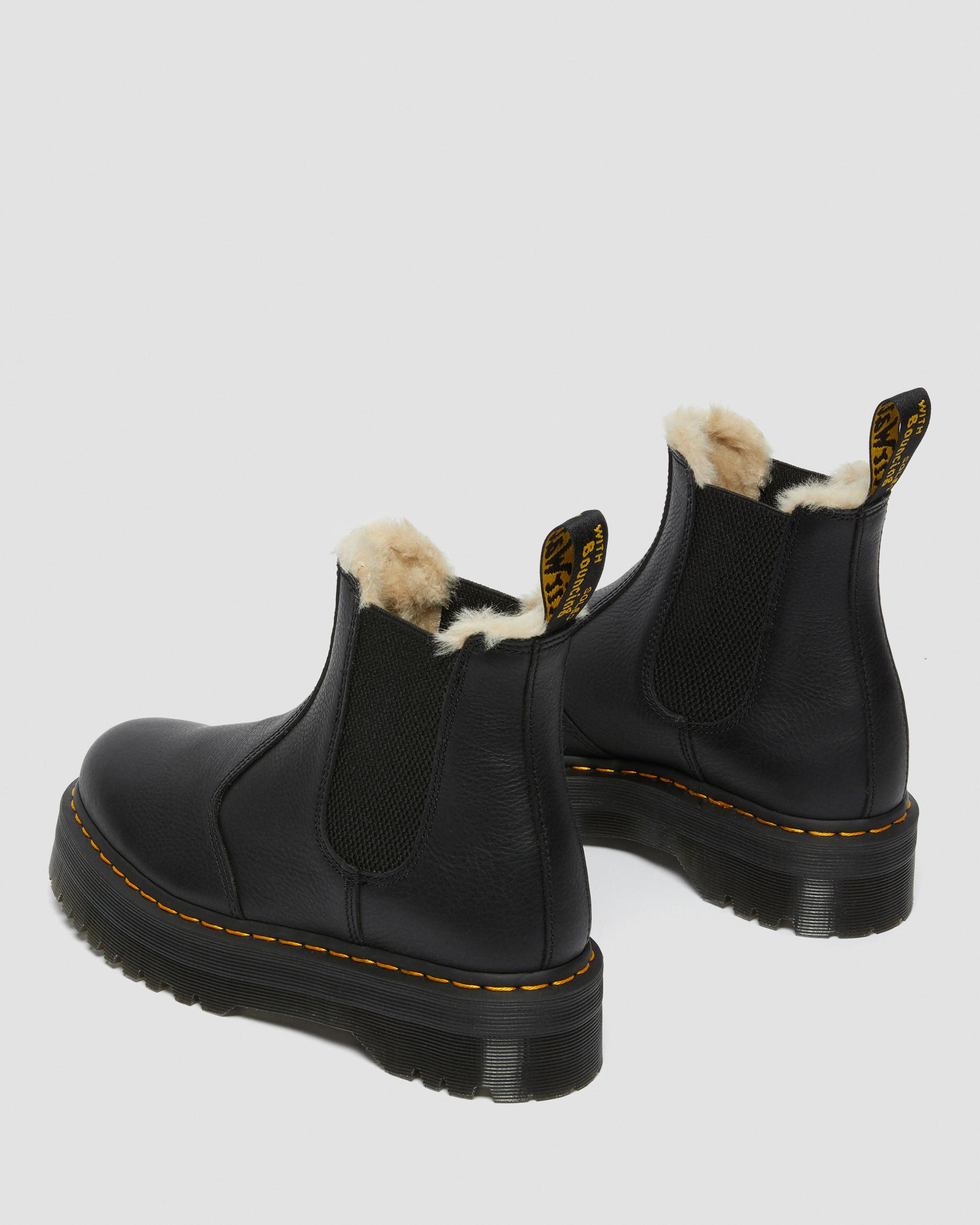 2976 Quad Fur Lined Platform Chelsea Boots in Black