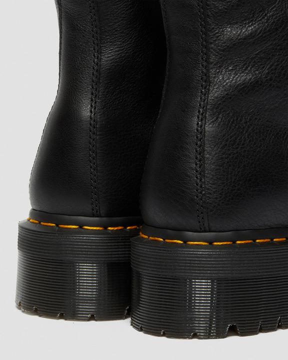 Jadon Boot Leather Faux Fur Lined Platforms in Black | Dr Jadon Boot Leather Faux Fur Lined Platforms in Black | Dr