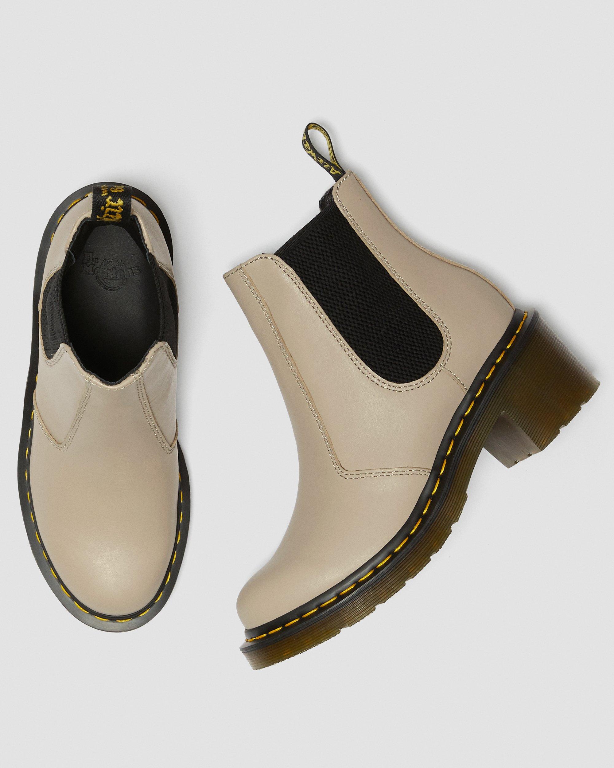 Cadence Women's Leather Heeled Chelsea Boots in NATURAL | Dr. Martens™