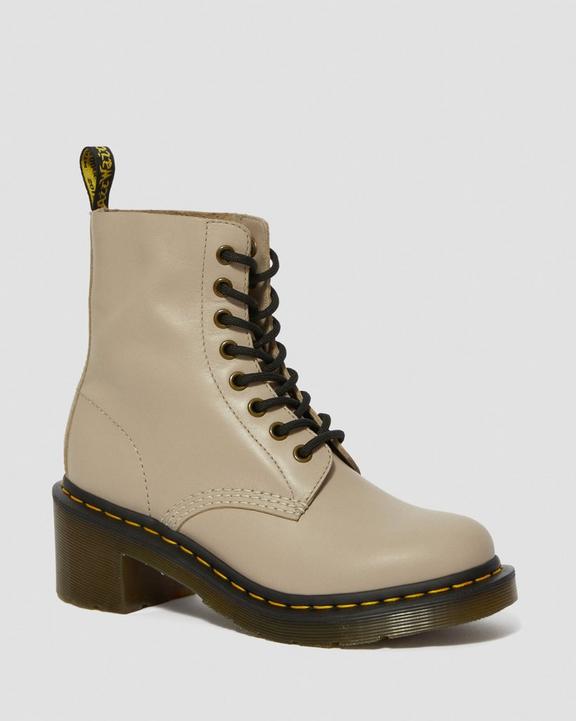 Clemency Women's Leather Heeled Lace Up Boots Dr. Martens