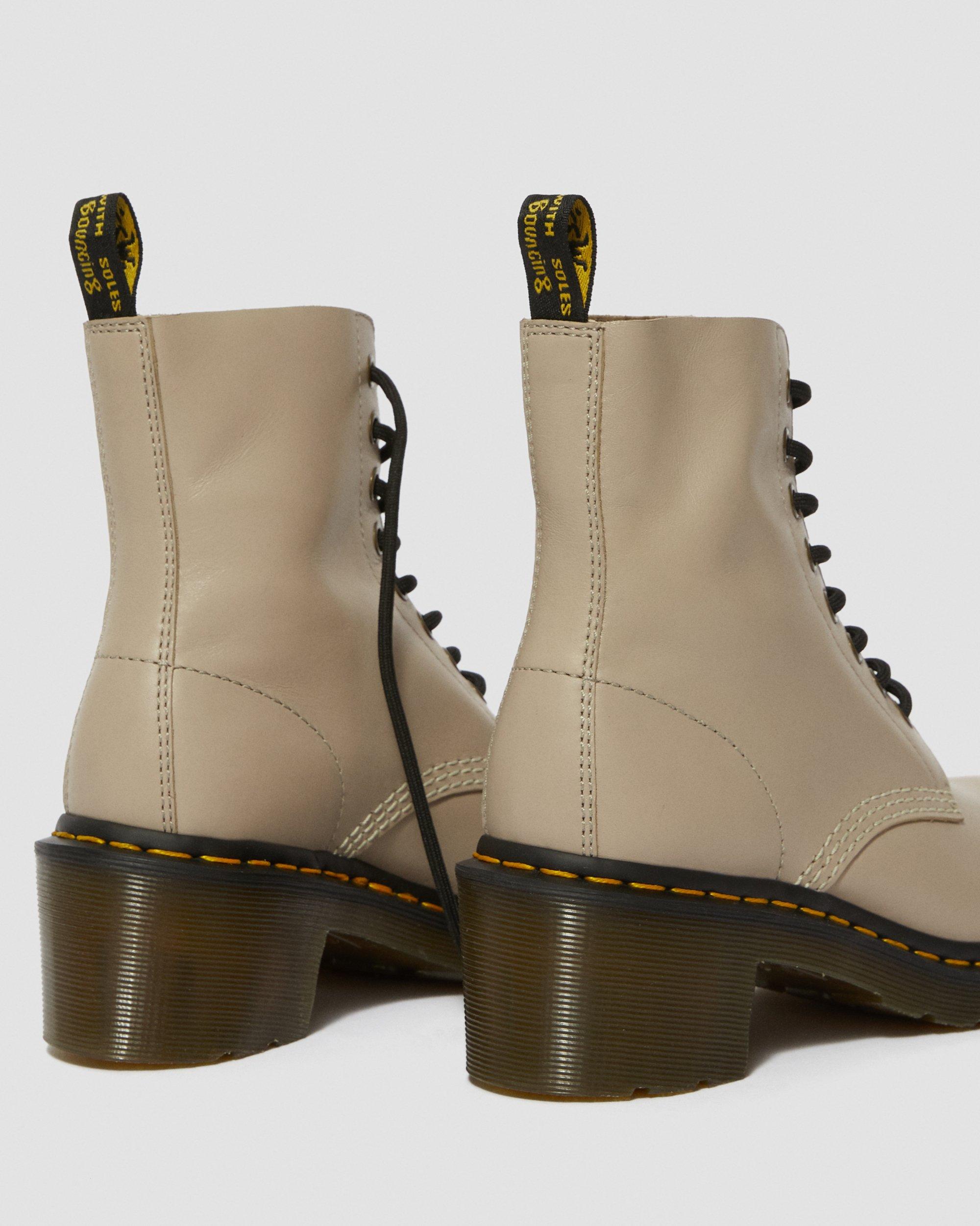 Clemency Women's Leather Heeled Lace Up Boots