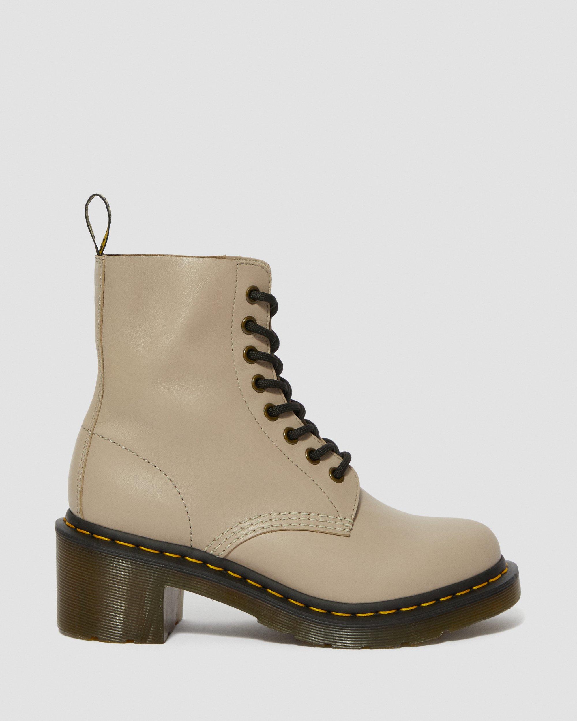 Clemency Women's Leather Heeled Lace Up Boots