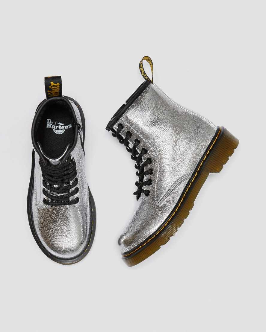 Junior 1460 Crinkle Metallic Lace Up Boots Dr. Martens