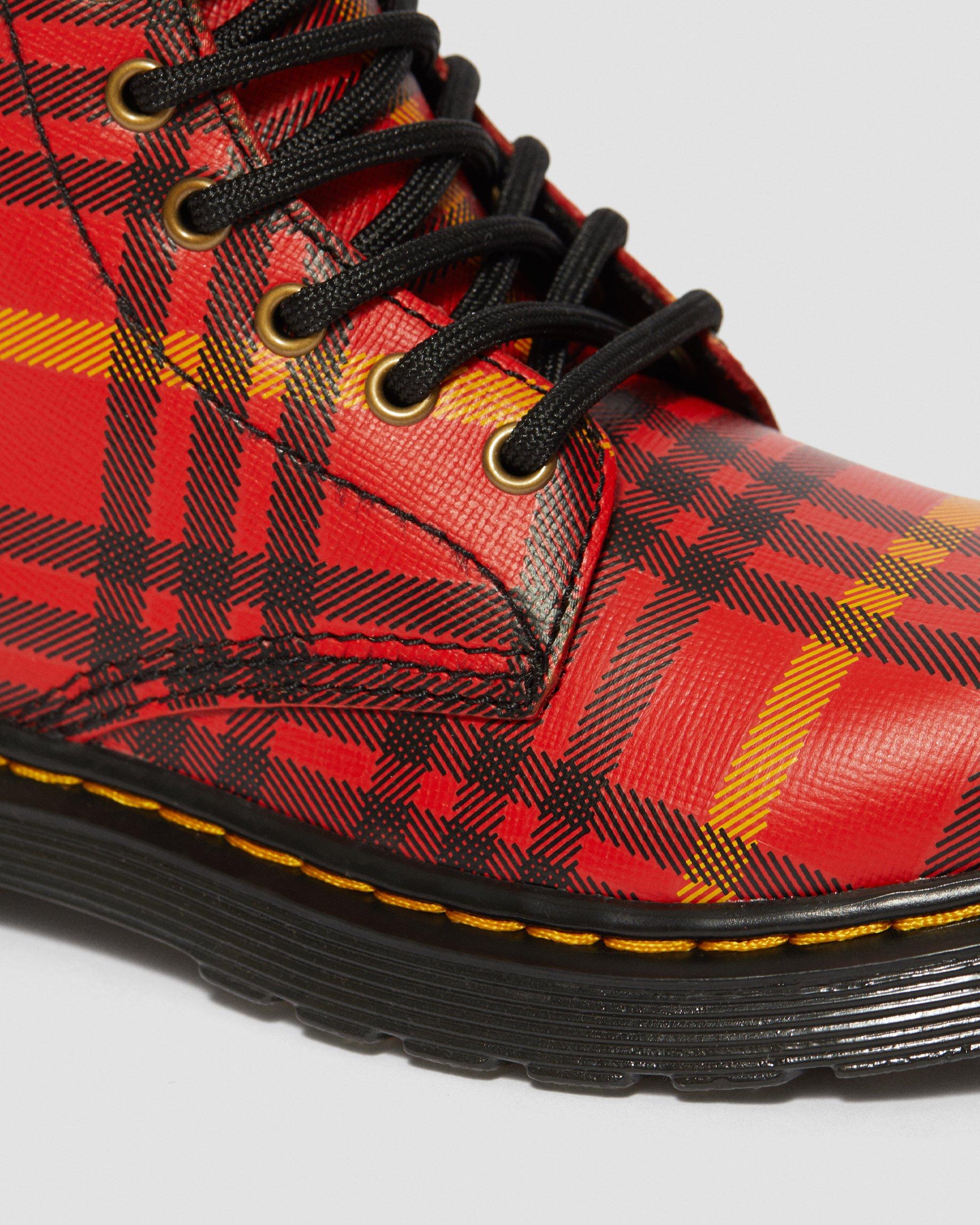 1460 mcmarten tartan leather ankle boots